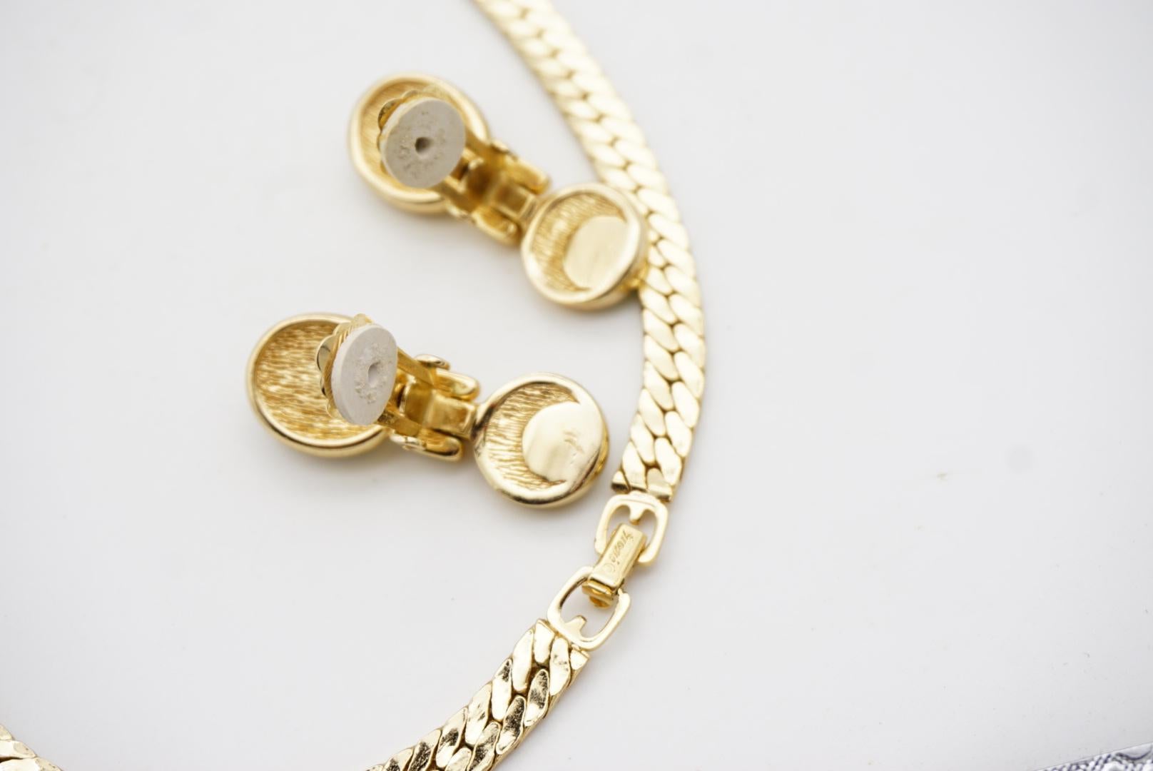 Christian Dior GROSSE Emerald Sapphire Cabochon Dangle Necklace Earrings Set 9