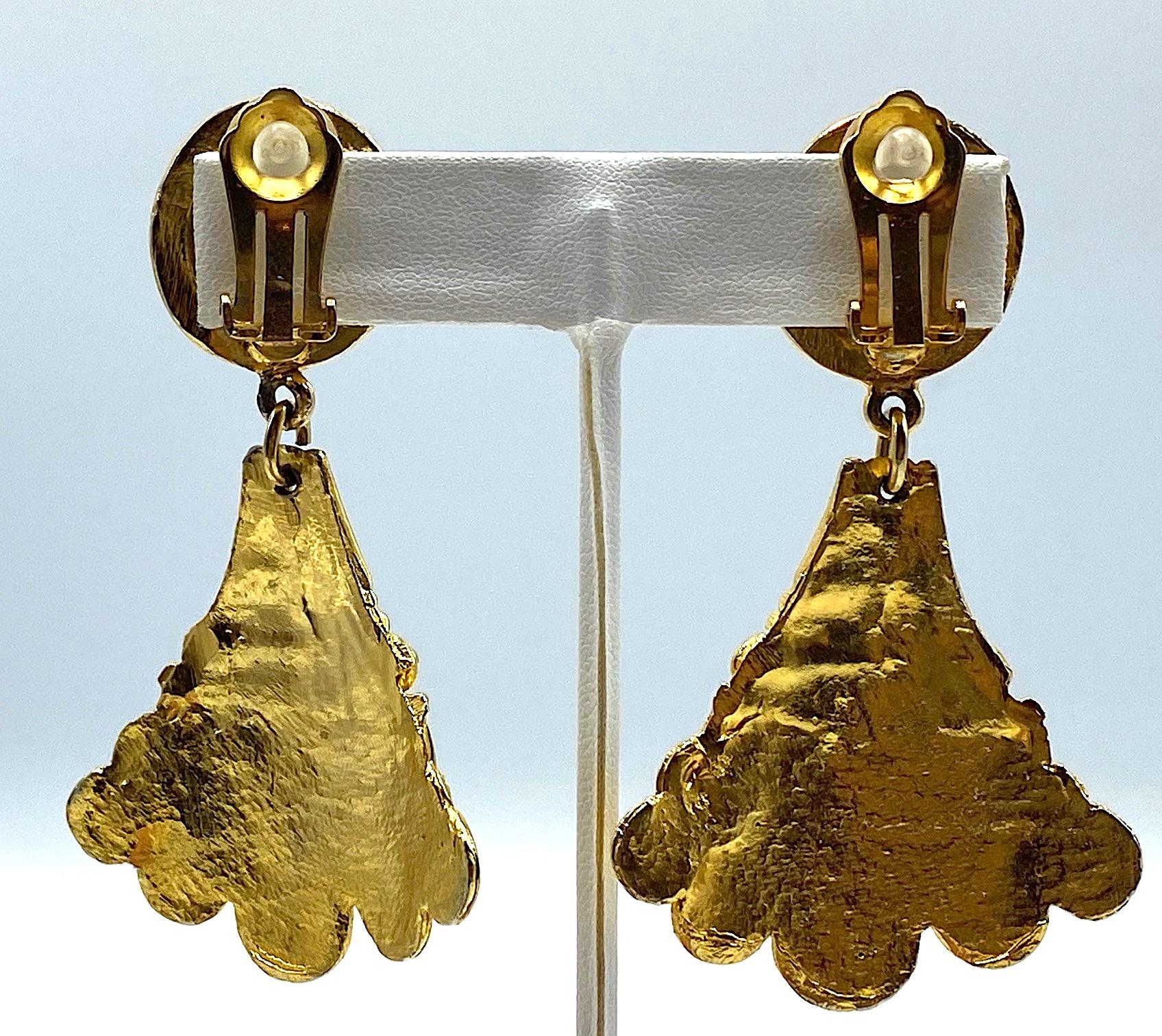 Christian Dior, Grosse Germany Etruscan Style Pendant Earrings from 1974 8