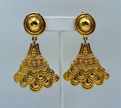Christian Dior, Grosse Germany Etruscan Style Pendant Earrings from 1974