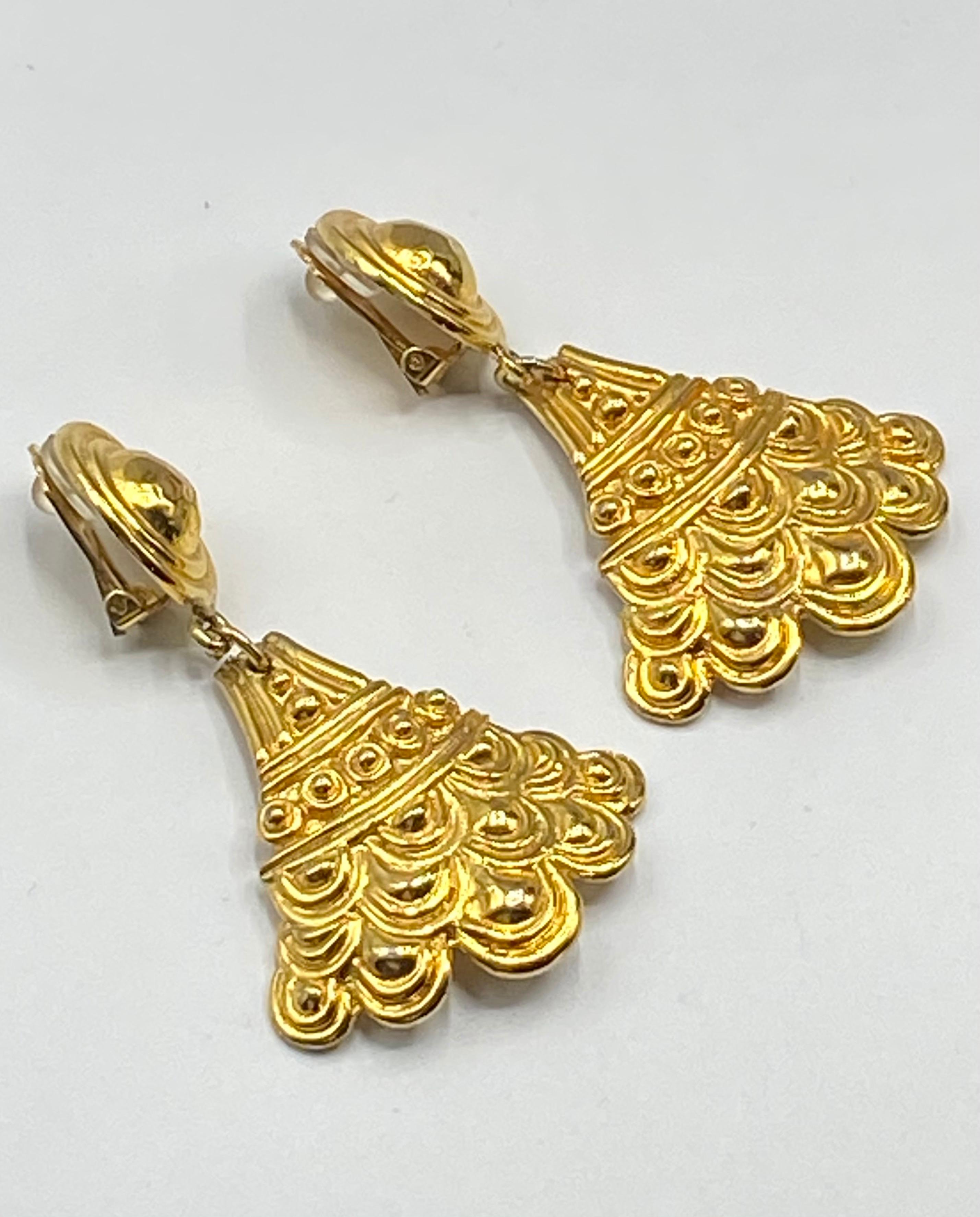 Women's Christian Dior, Grosse Germany Etruscan Style Pendant Earrings from 1974