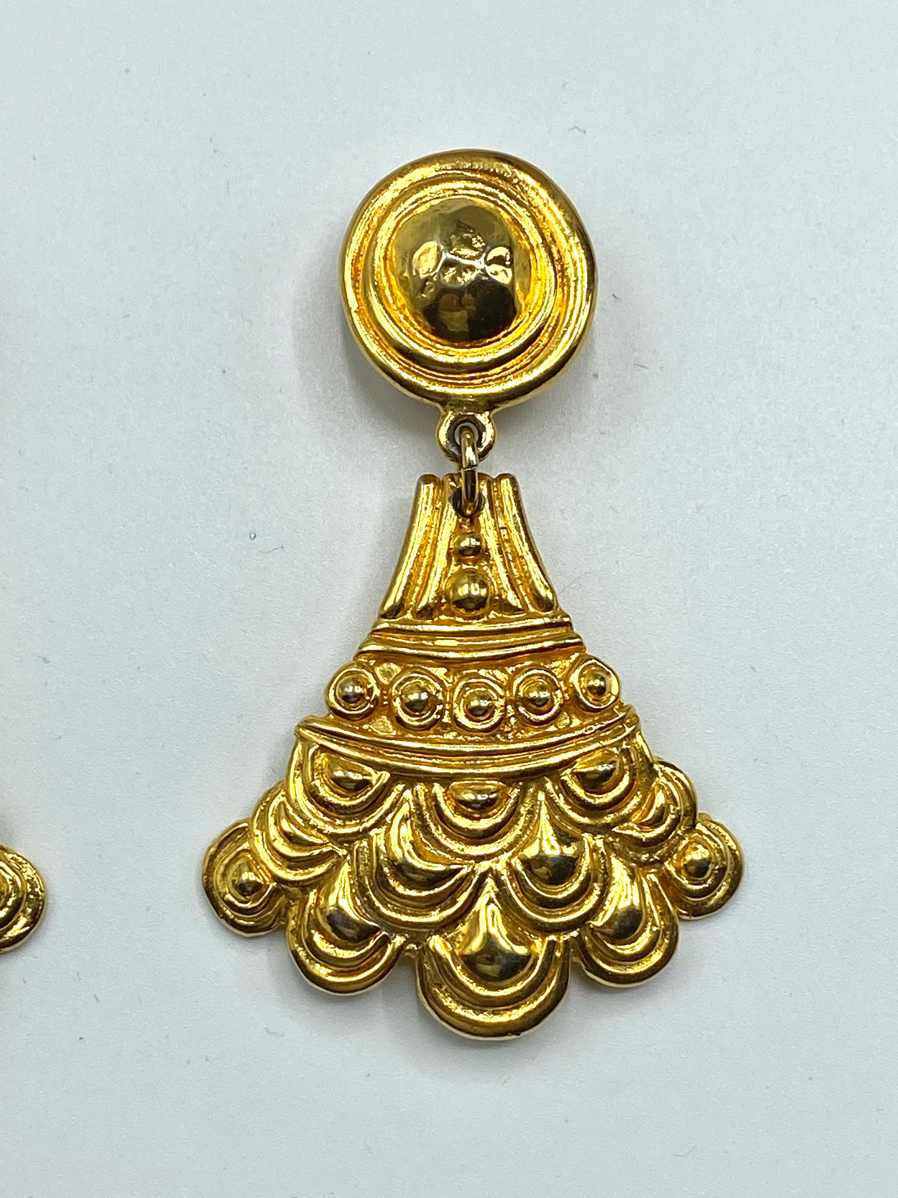 Christian Dior, Grosse Germany Etruscan Style Pendant Earrings from 1974 1