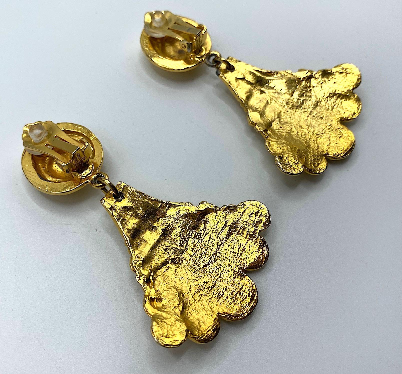 Christian Dior, Grosse Germany Etruscan Style Pendant Earrings from 1974 3