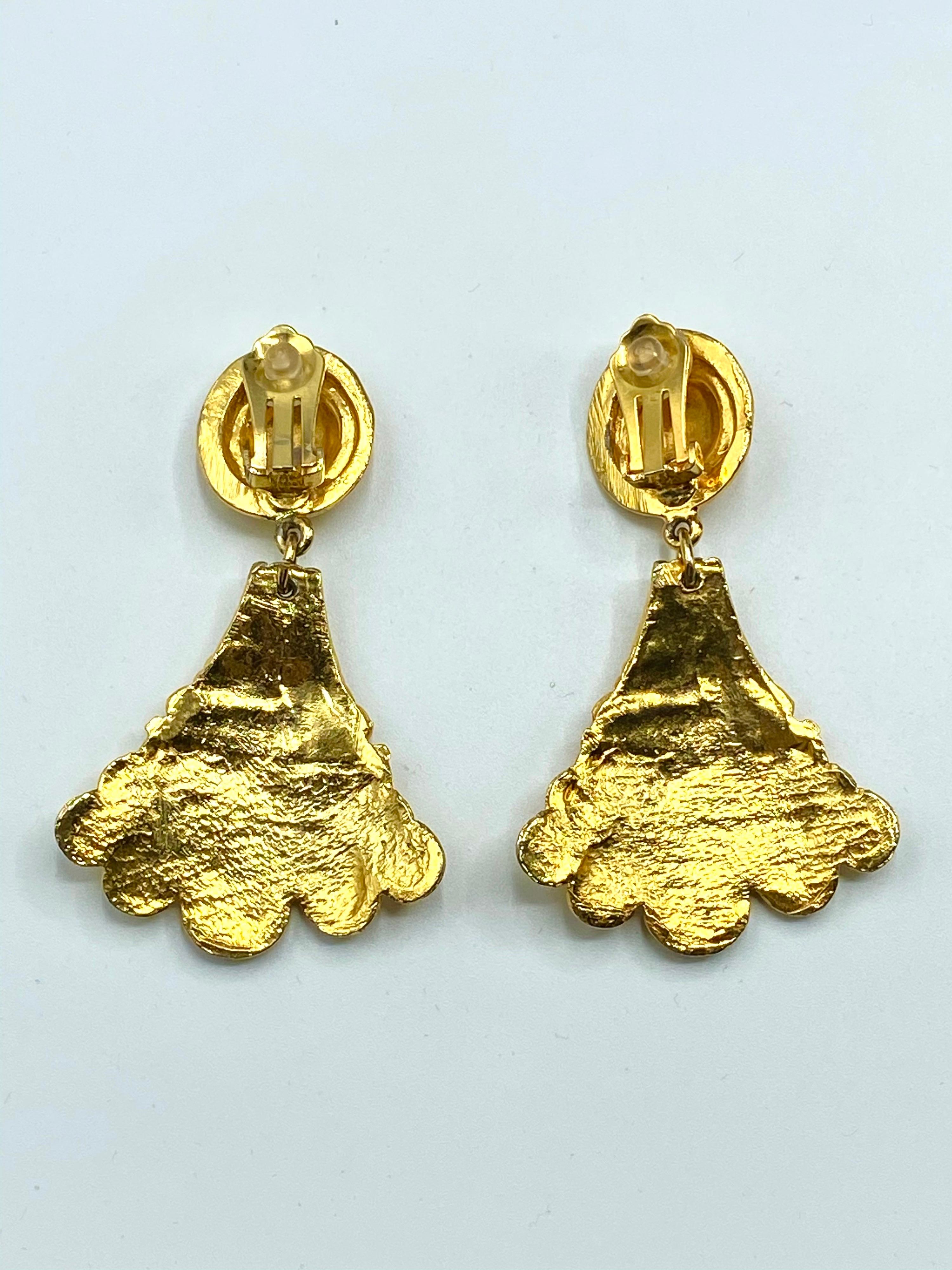 Christian Dior, Grosse Germany Etruscan Style Pendant Earrings from 1974 4