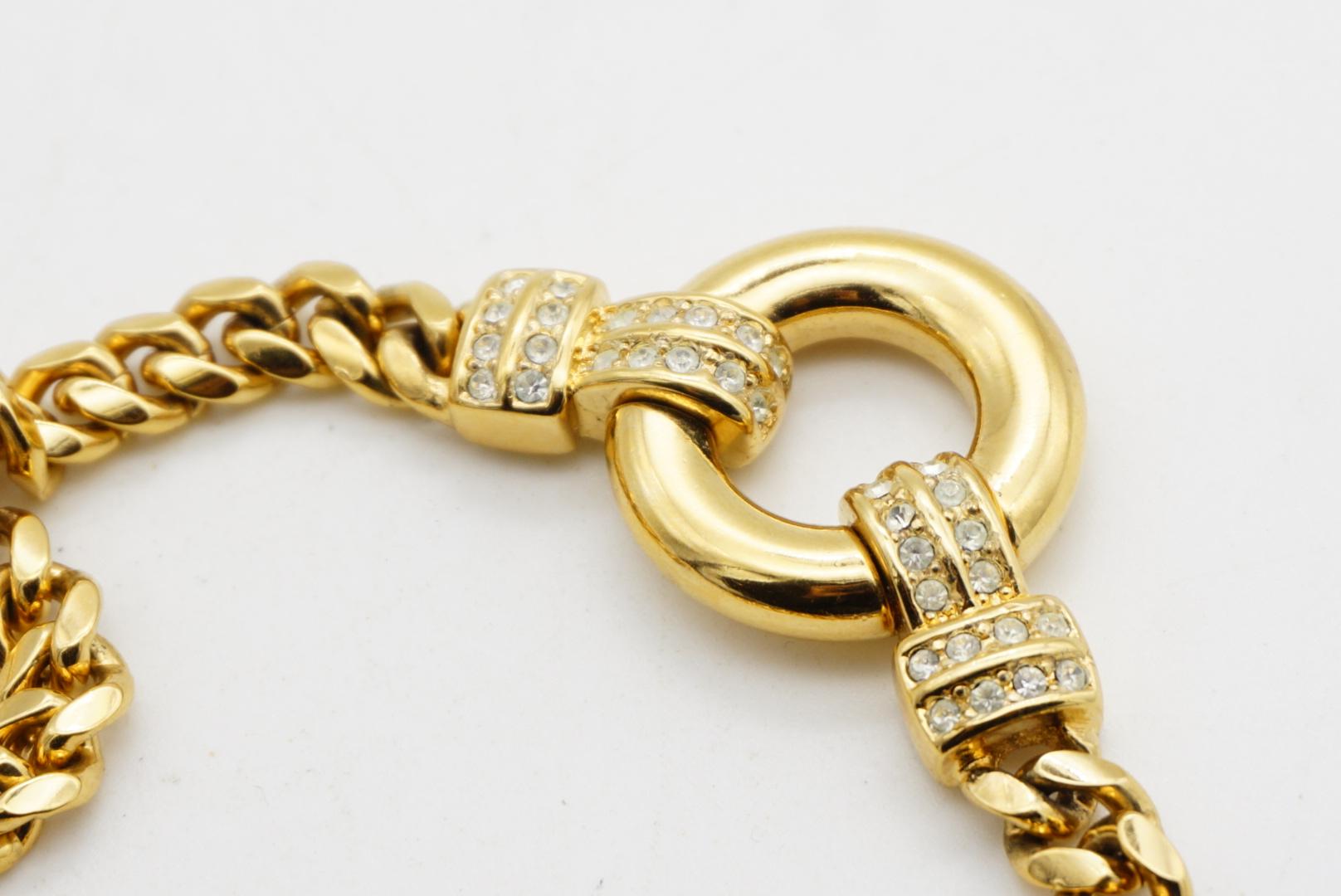 Christian Dior GROSSE Glow Circle Crystals Door Knocker Cuban Chain Necklace For Sale 6