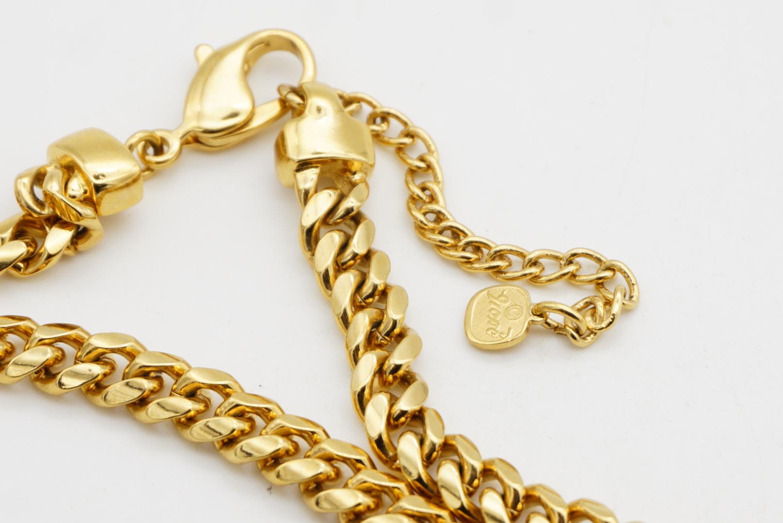 Christian Dior GROSSE Glow Circle Crystals Door Knocker Cuban Chain Necklace For Sale 9
