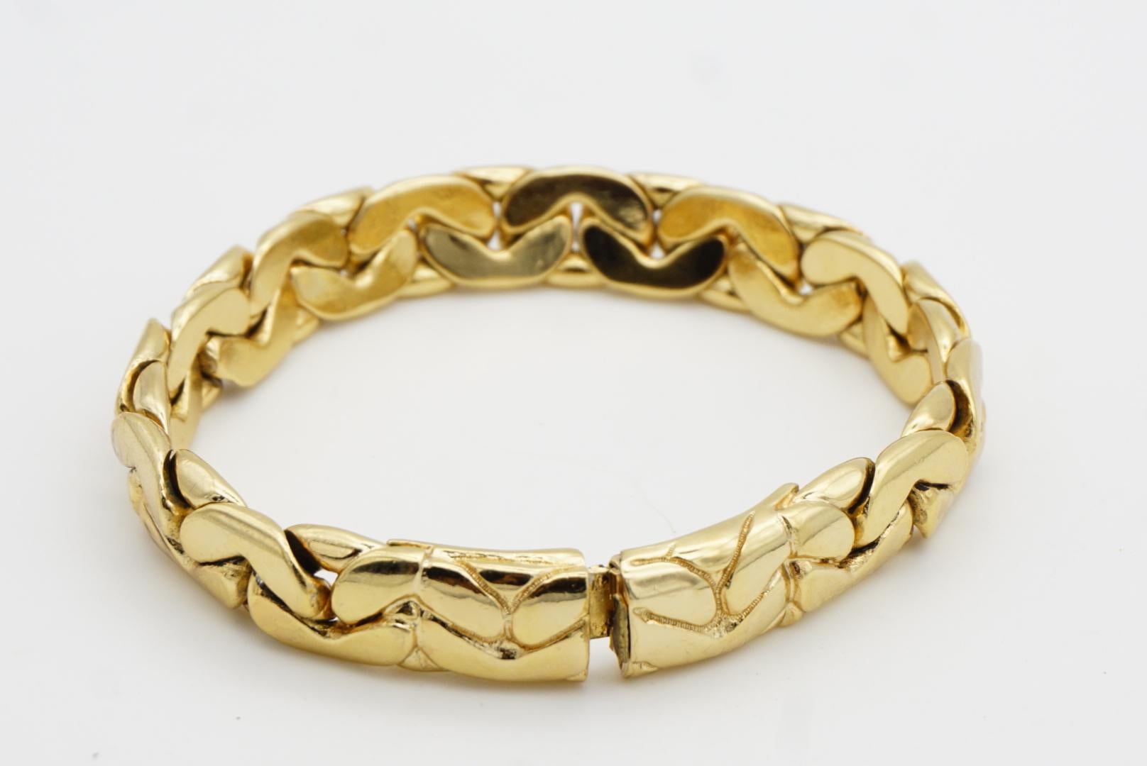 Christian Dior GROSSE Glow Interlinked Hinged Modernist Chunky Chain Bracelet For Sale 5