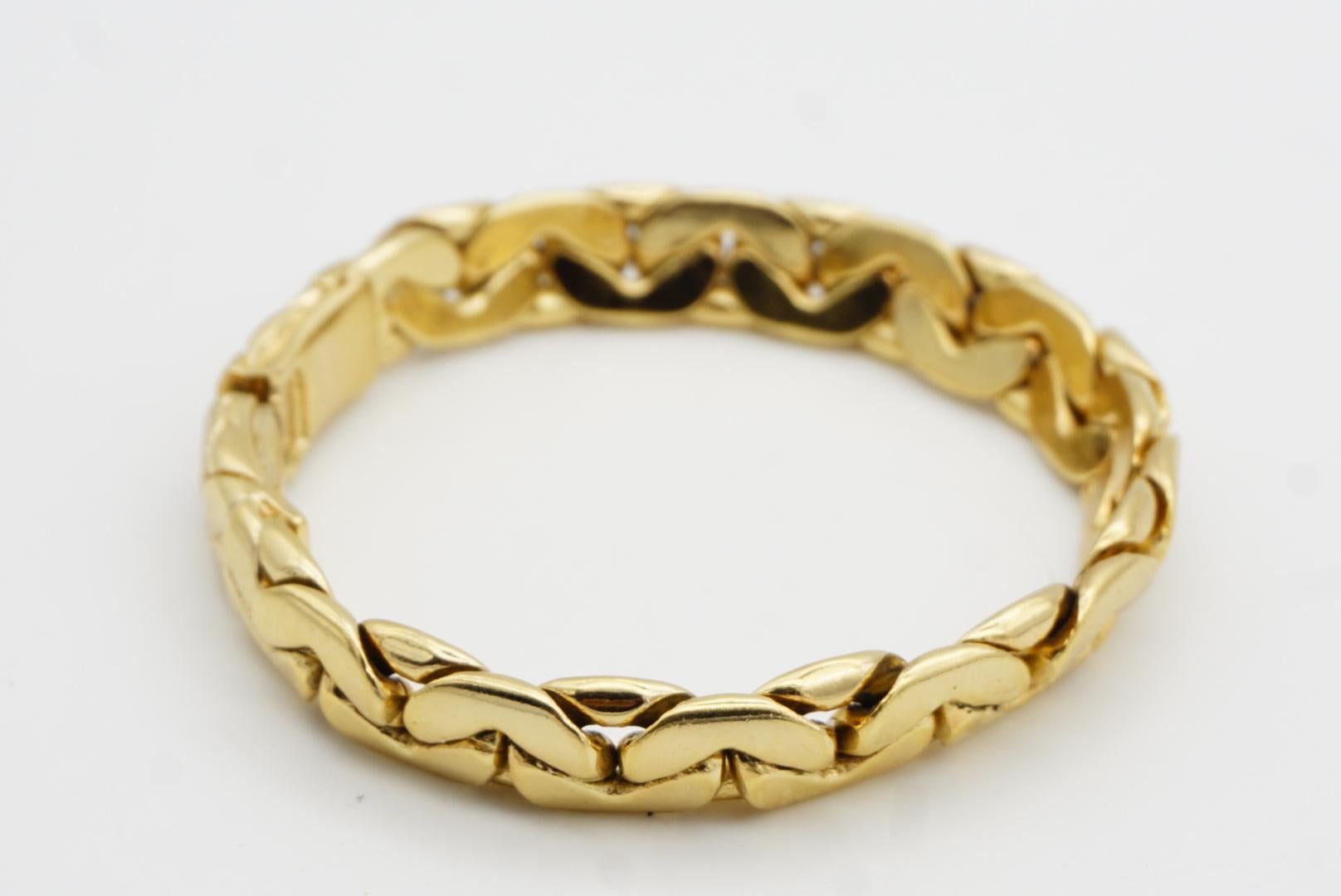 Christian Dior GROSSE Glow Interlinked Hinged Modernist Chunky Chain Bracelet For Sale 6