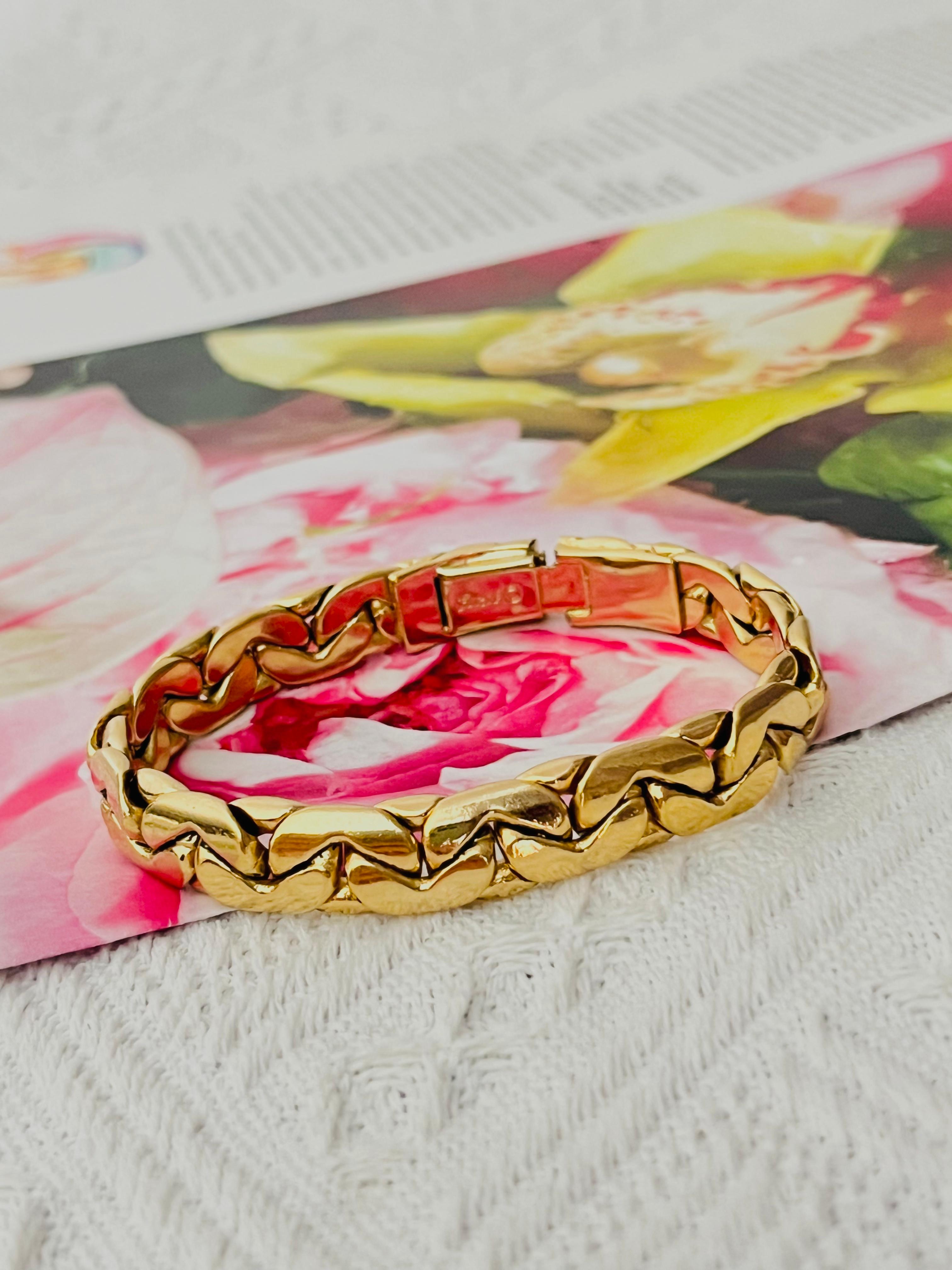 Christian Dior GROSSE Glow Interlinked Hinged Modernist Chunky Chain Bracelet In Good Condition In Wokingham, England