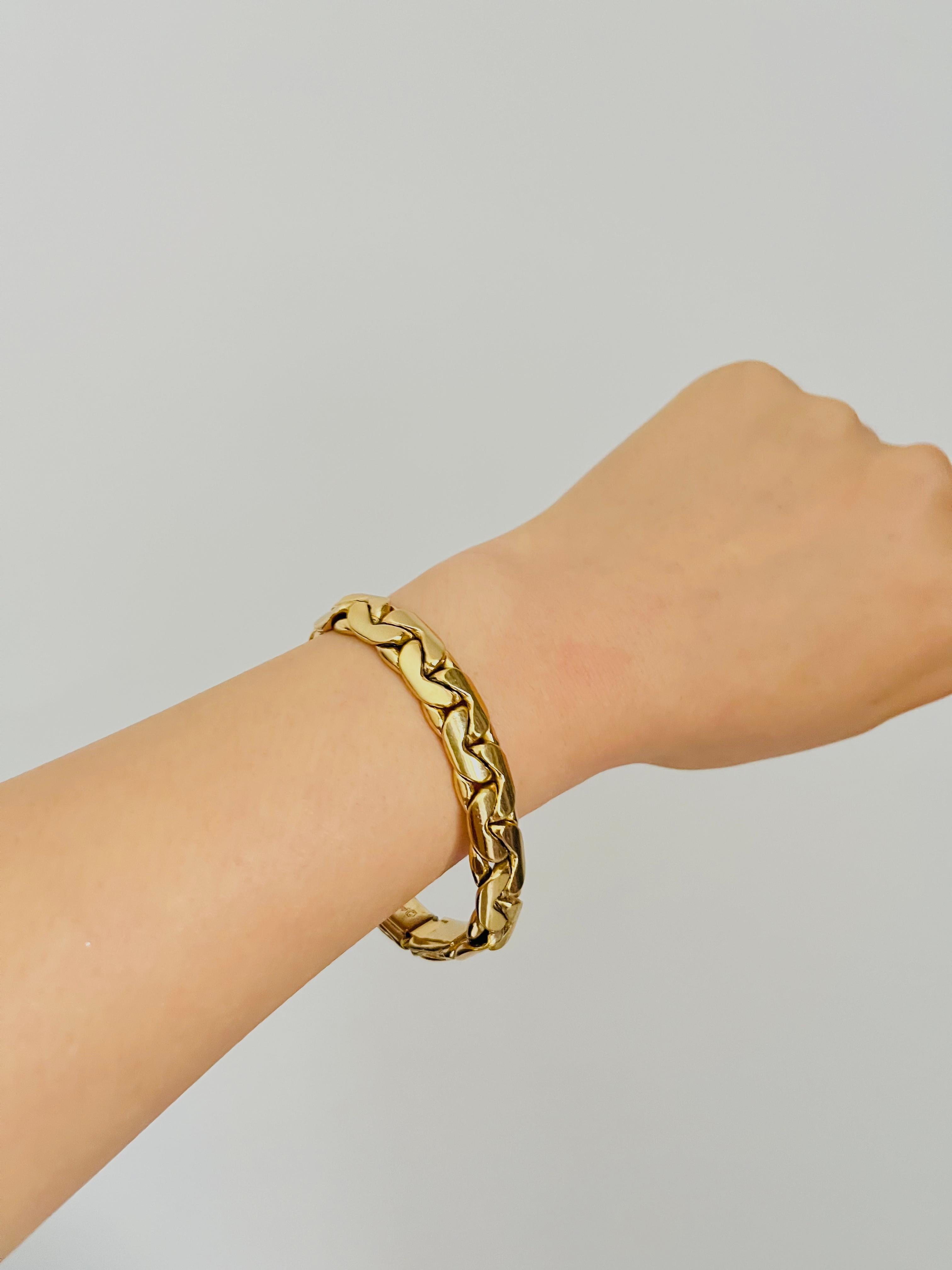 Christian Dior GROSSE Glow Interlinked Hinged Modernist Chunky Chain Bracelet For Sale 1