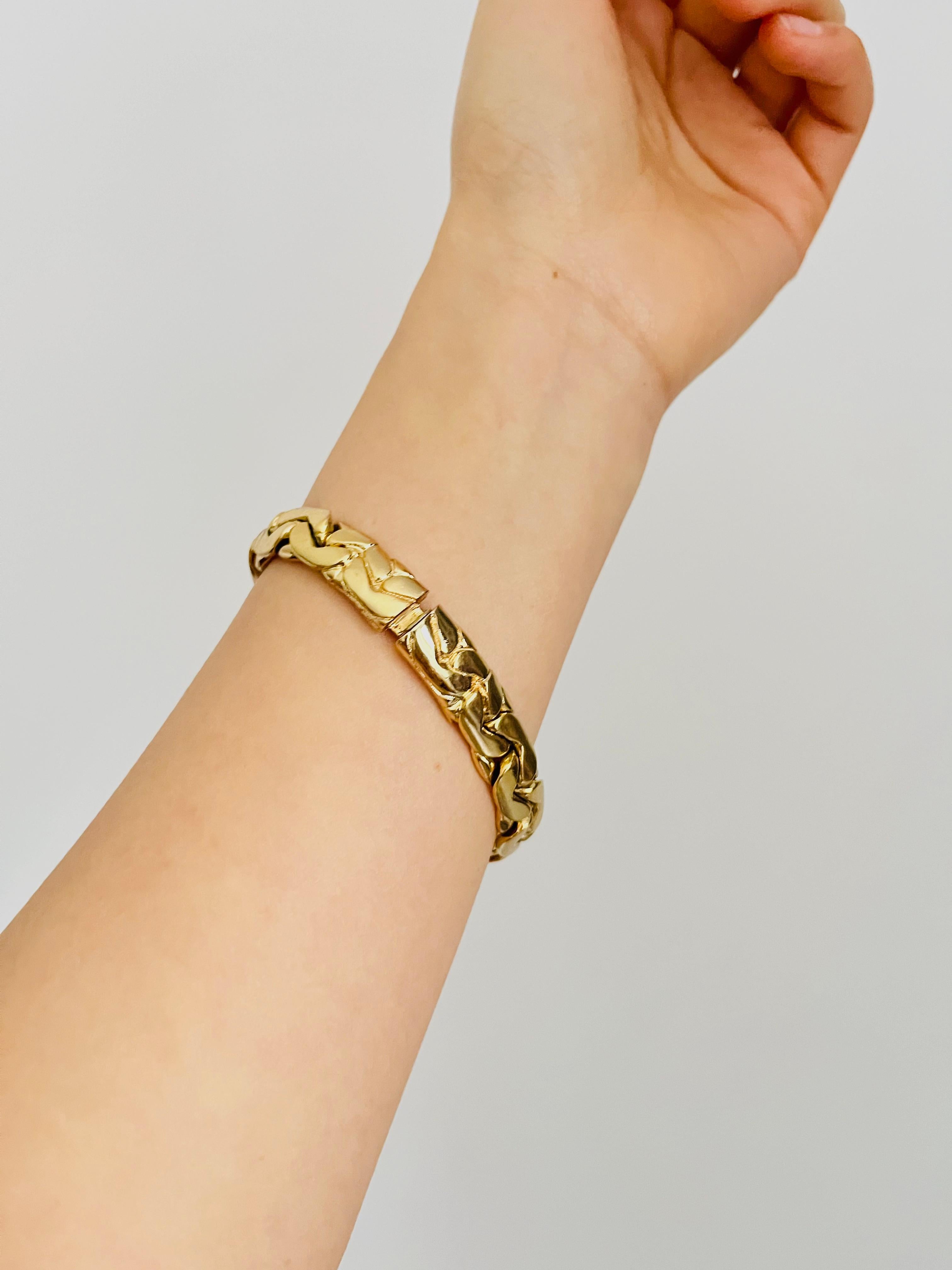 Christian Dior GROSSE Glow Interlinked Hinged Modernist Chunky Chain Bracelet For Sale 2