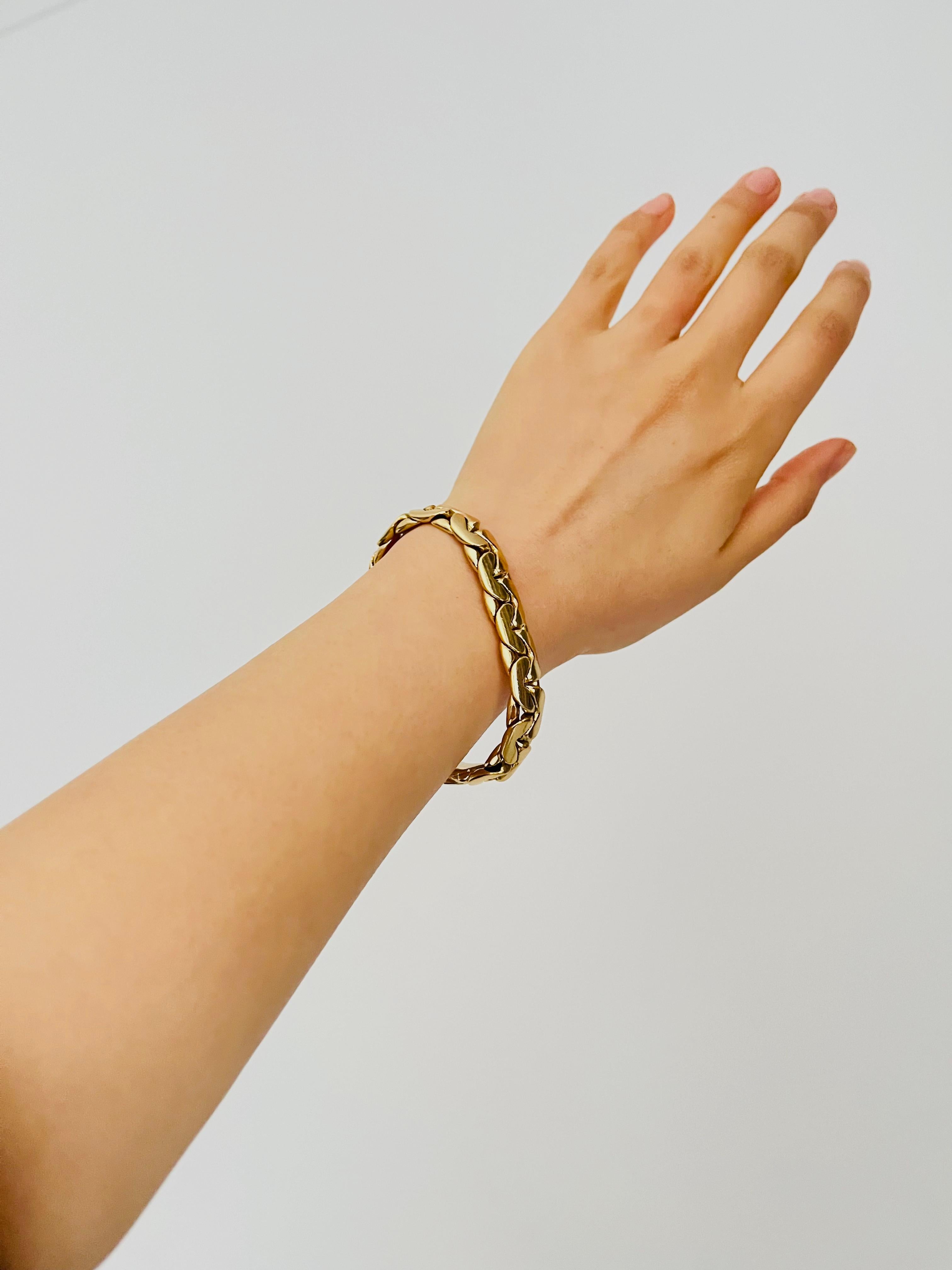 Christian Dior GROSSE Glow Interlinked Hinged Modernist Chunky Chain Bracelet For Sale 3