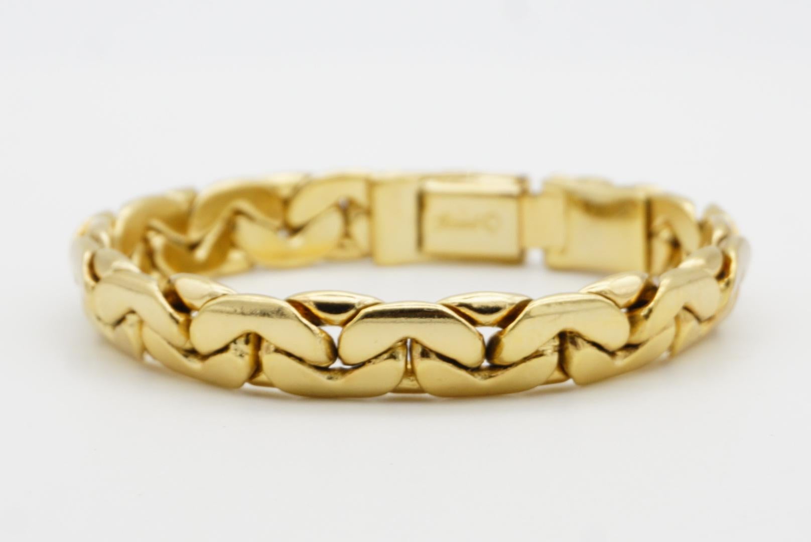 Christian Dior GROSSE Glow Interlinked Hinged Modernist Chunky Chain Bracelet For Sale 4