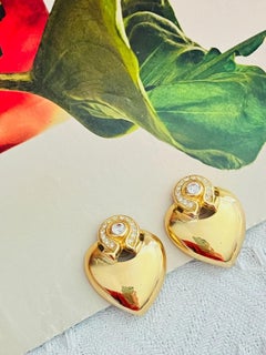 Christian Dior GROSSE Large Baroque Heart Love Glow Openwork Crystals Earrings