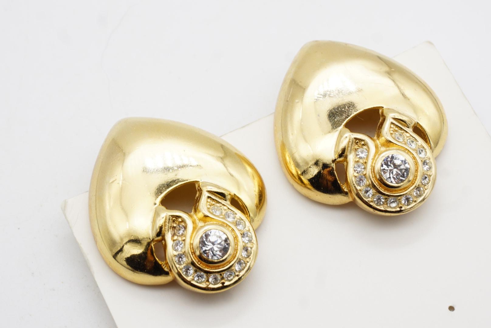 Christian Dior GROSSE Large Baroque Heart Love Openwork Crystals Glow Earrings For Sale 5