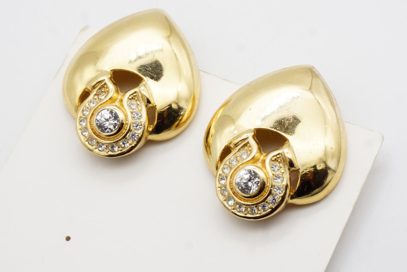 Christian Dior GROSSE Large Baroque Heart Love Openwork Crystals Glow Earrings For Sale 4