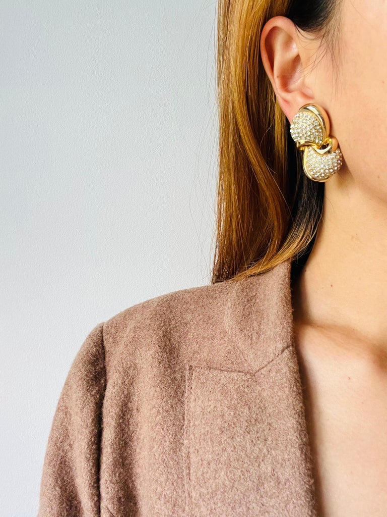 Boucles D'oreilles Clips Vintage Grossé Couture - Années 80/90, Occasion