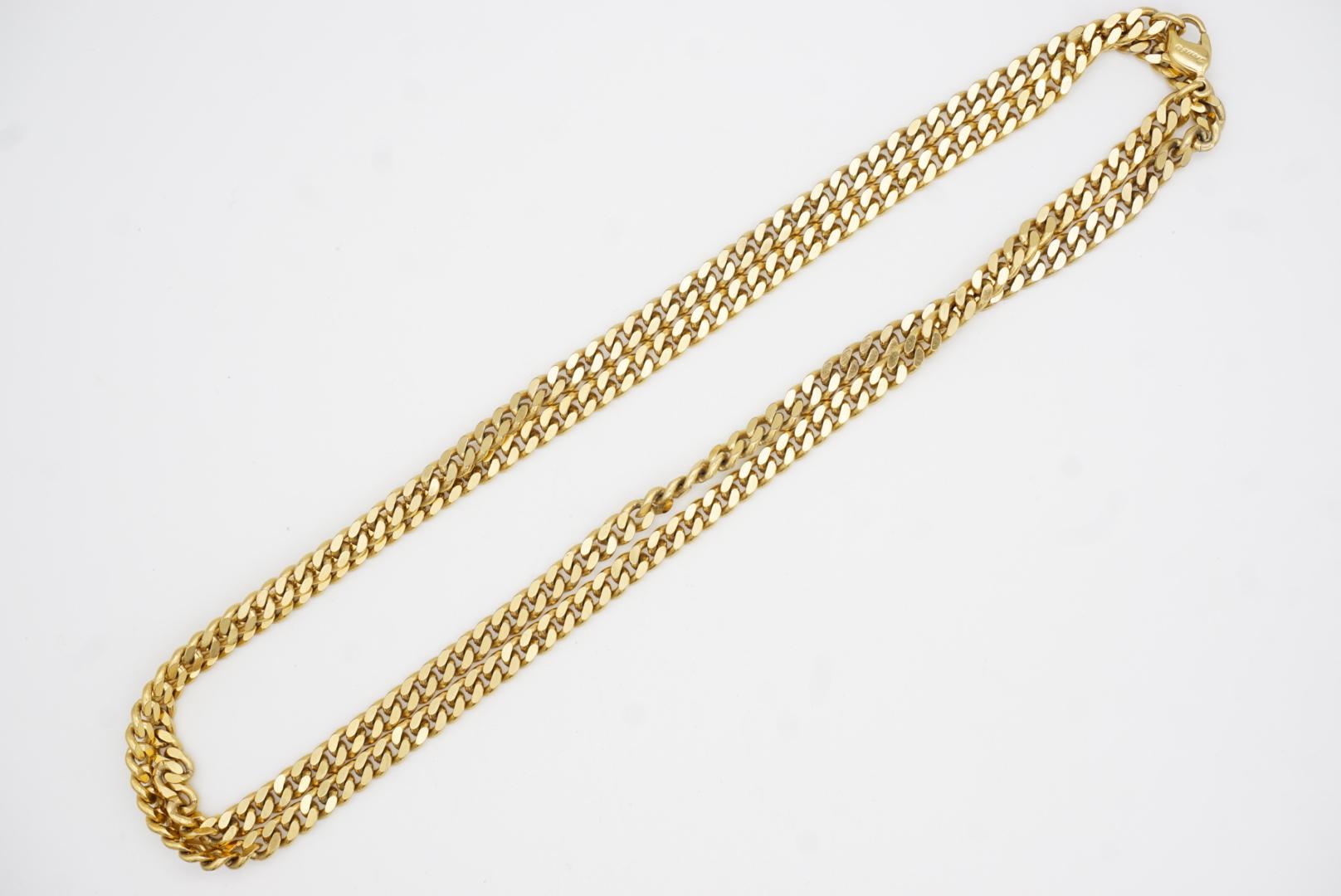 Christian Dior GROSSE Collana lunga in oro con catena cubana intrecciata in vendita 6