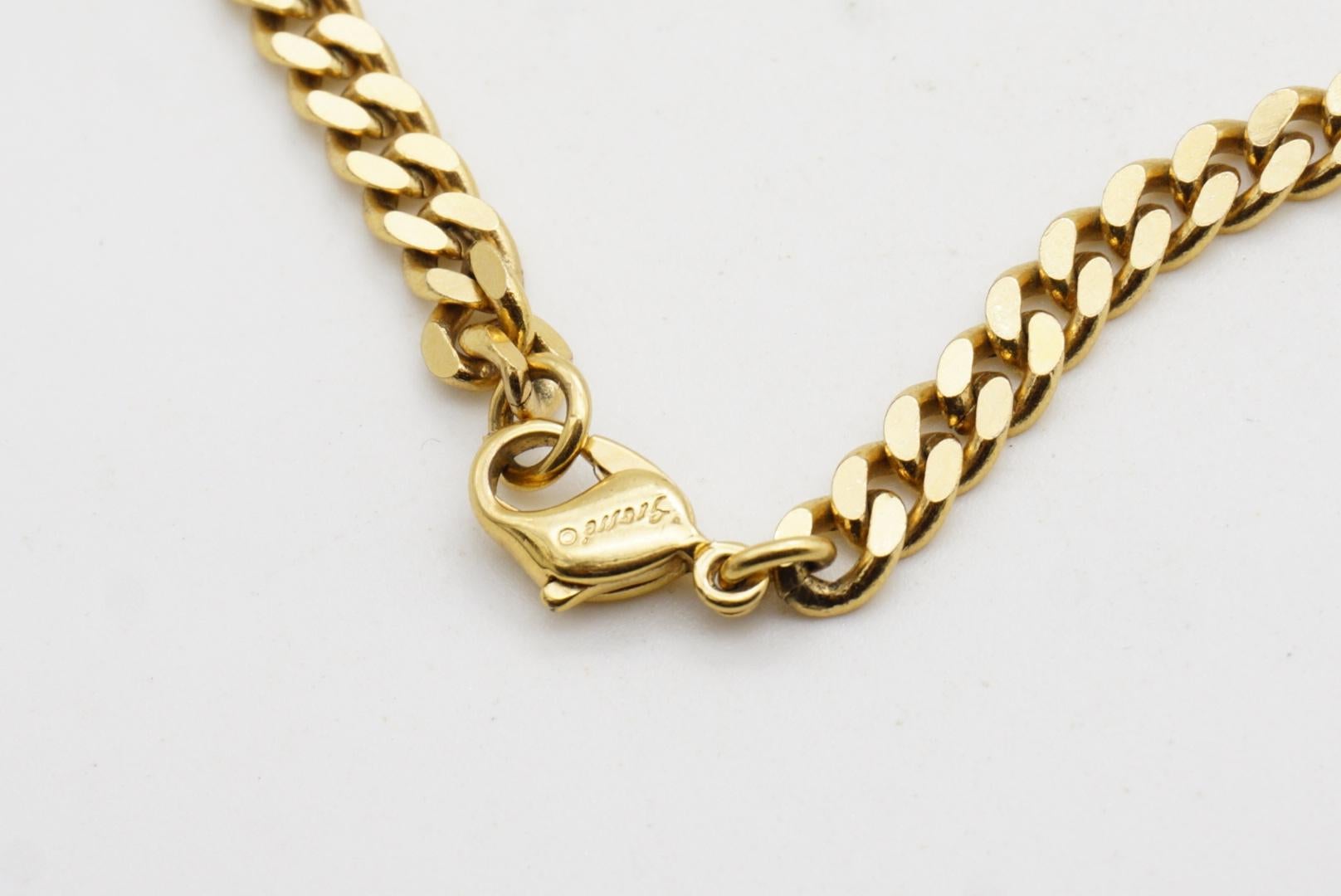 Christian Dior GROSSE Collana lunga in oro con catena cubana intrecciata in vendita 8
