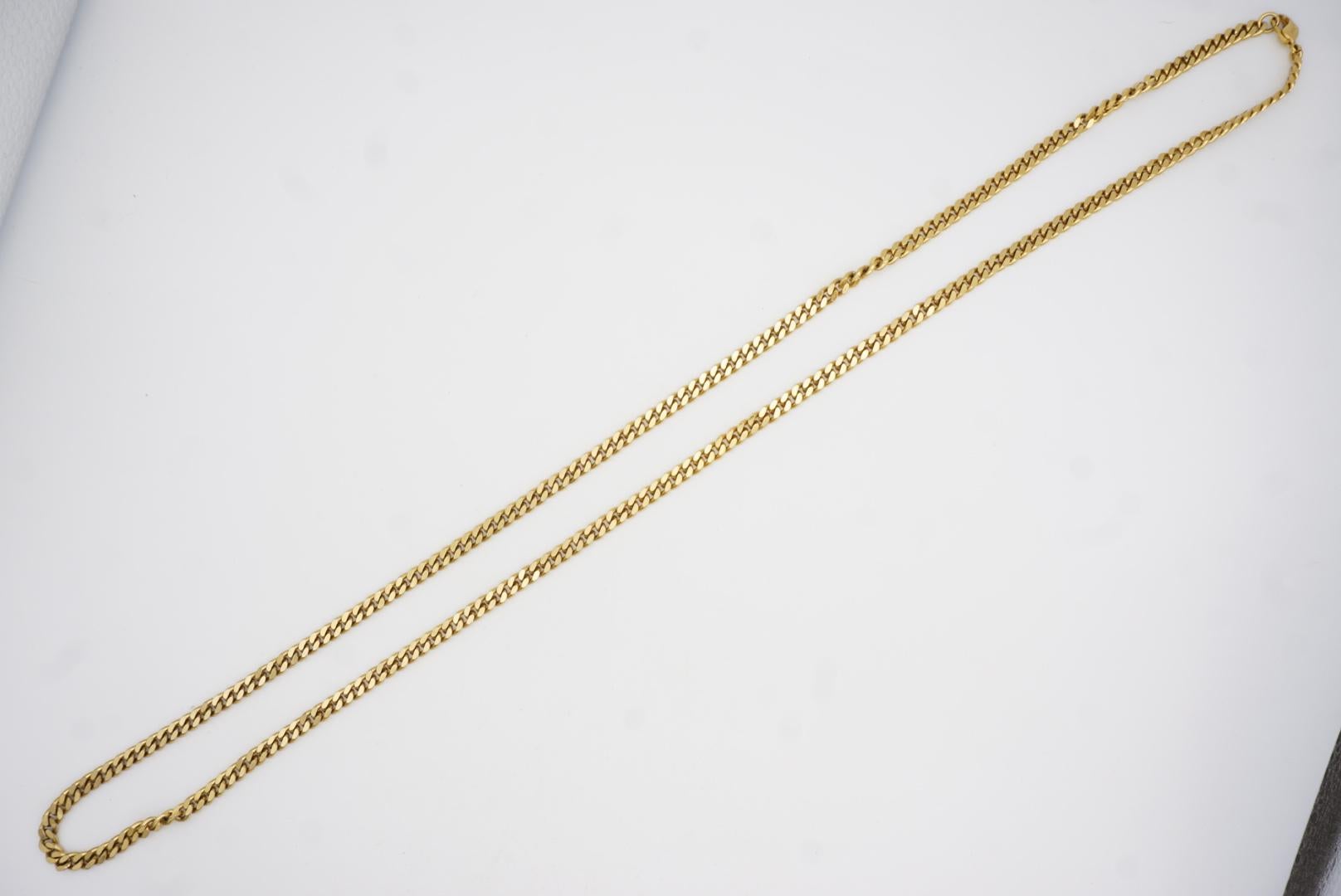 Christian Dior GROSSE Collana lunga in oro con catena cubana intrecciata in vendita 9