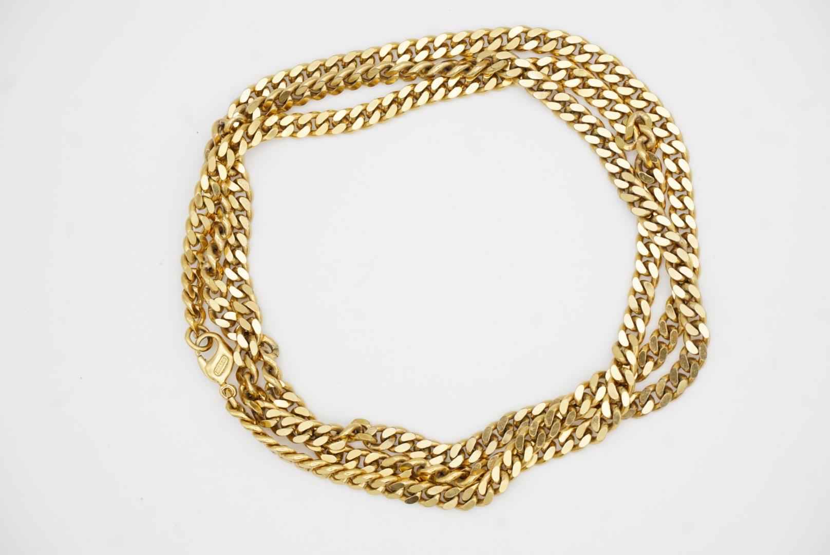 Christian Dior GROSSE Collana lunga in oro con catena cubana intrecciata in vendita 10