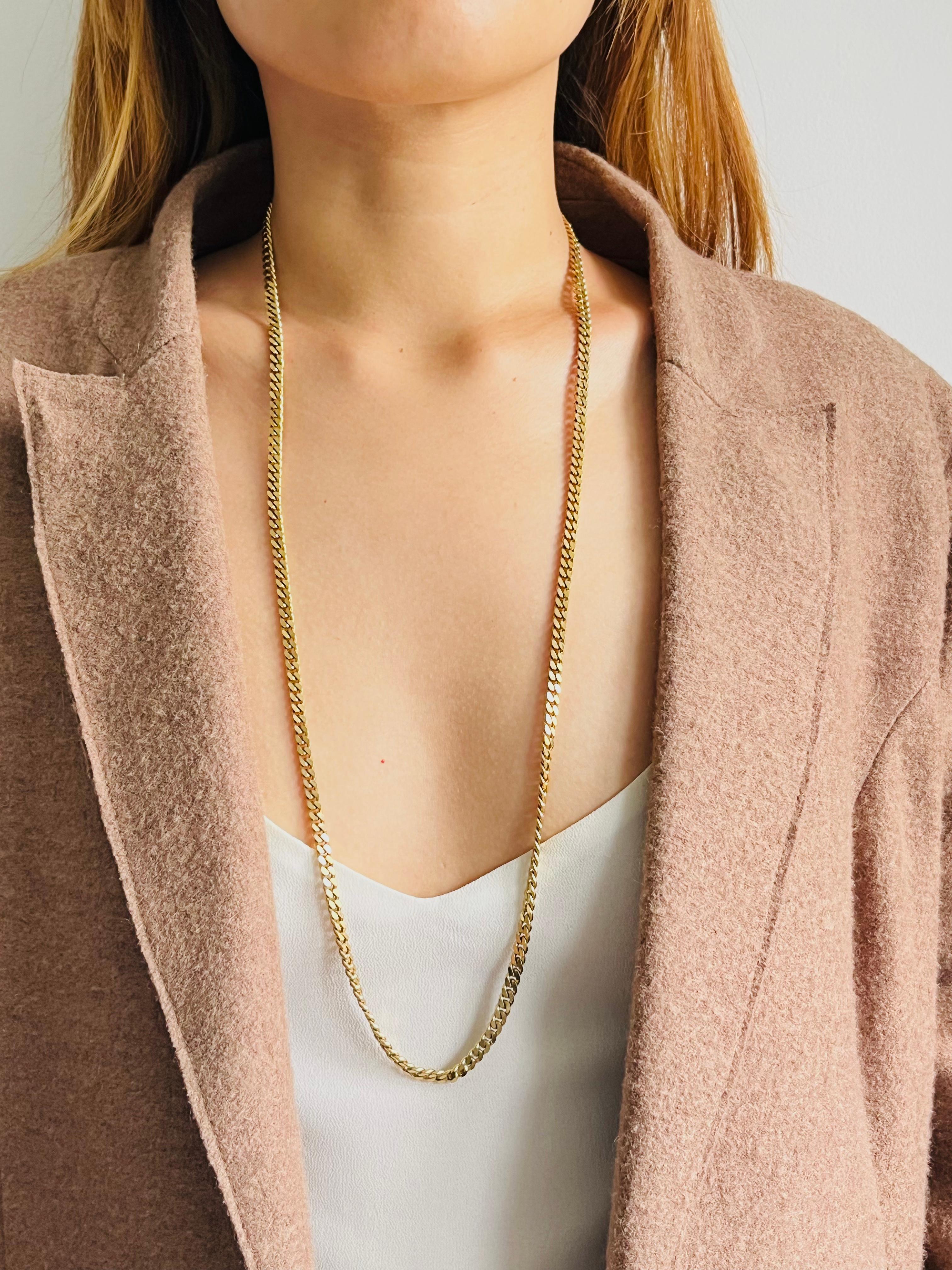 da uomo o donna Christian Dior GROSSE Collana lunga in oro con catena cubana intrecciata in vendita