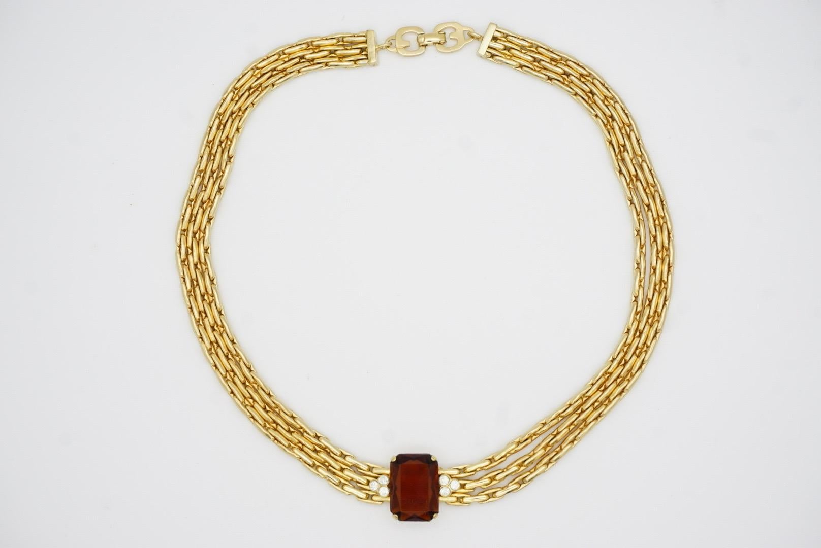 Collar Christian Dior GROSSE Trío de 3 vueltas de cristales octogonales de citrino de Madeira en venta 5