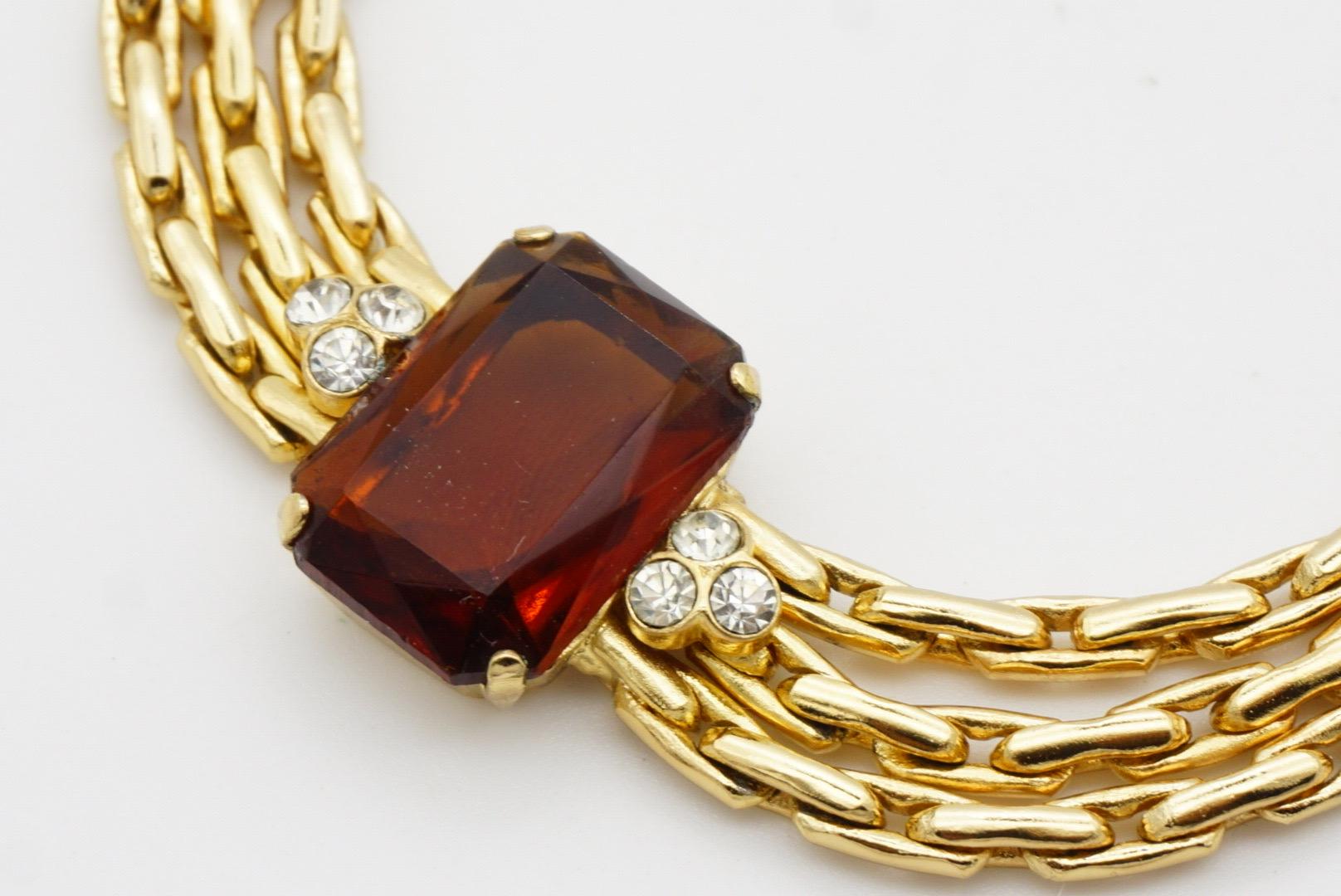 Collar Christian Dior GROSSE Trío de 3 vueltas de cristales octogonales de citrino de Madeira en venta 6