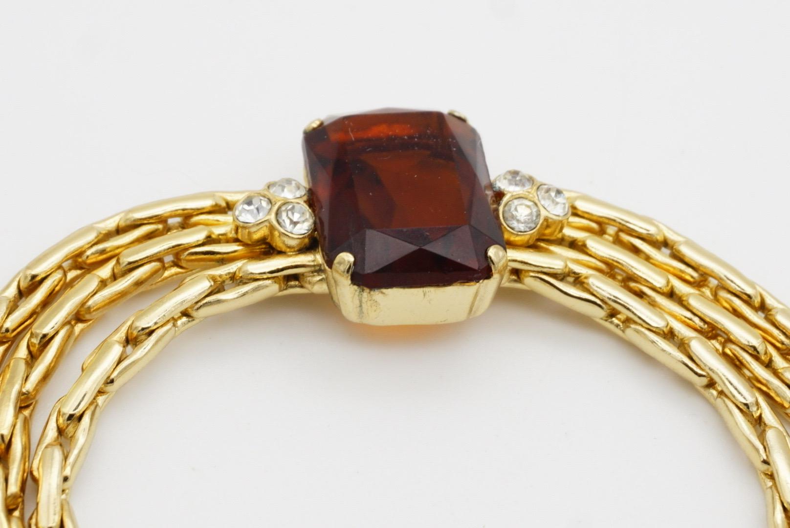 Collar Christian Dior GROSSE Trío de 3 vueltas de cristales octogonales de citrino de Madeira en venta 7