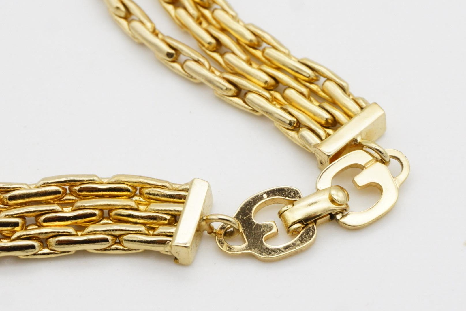 Collar Christian Dior GROSSE Trío de 3 vueltas de cristales octogonales de citrino de Madeira en venta 8