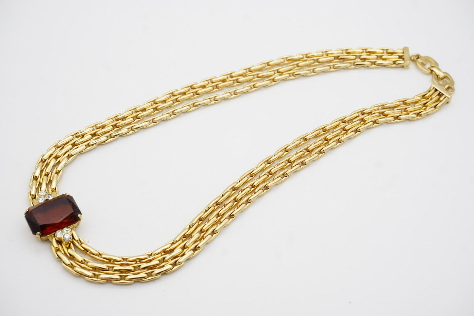 Collar Christian Dior GROSSE Trío de 3 vueltas de cristales octogonales de citrino de Madeira en venta 9