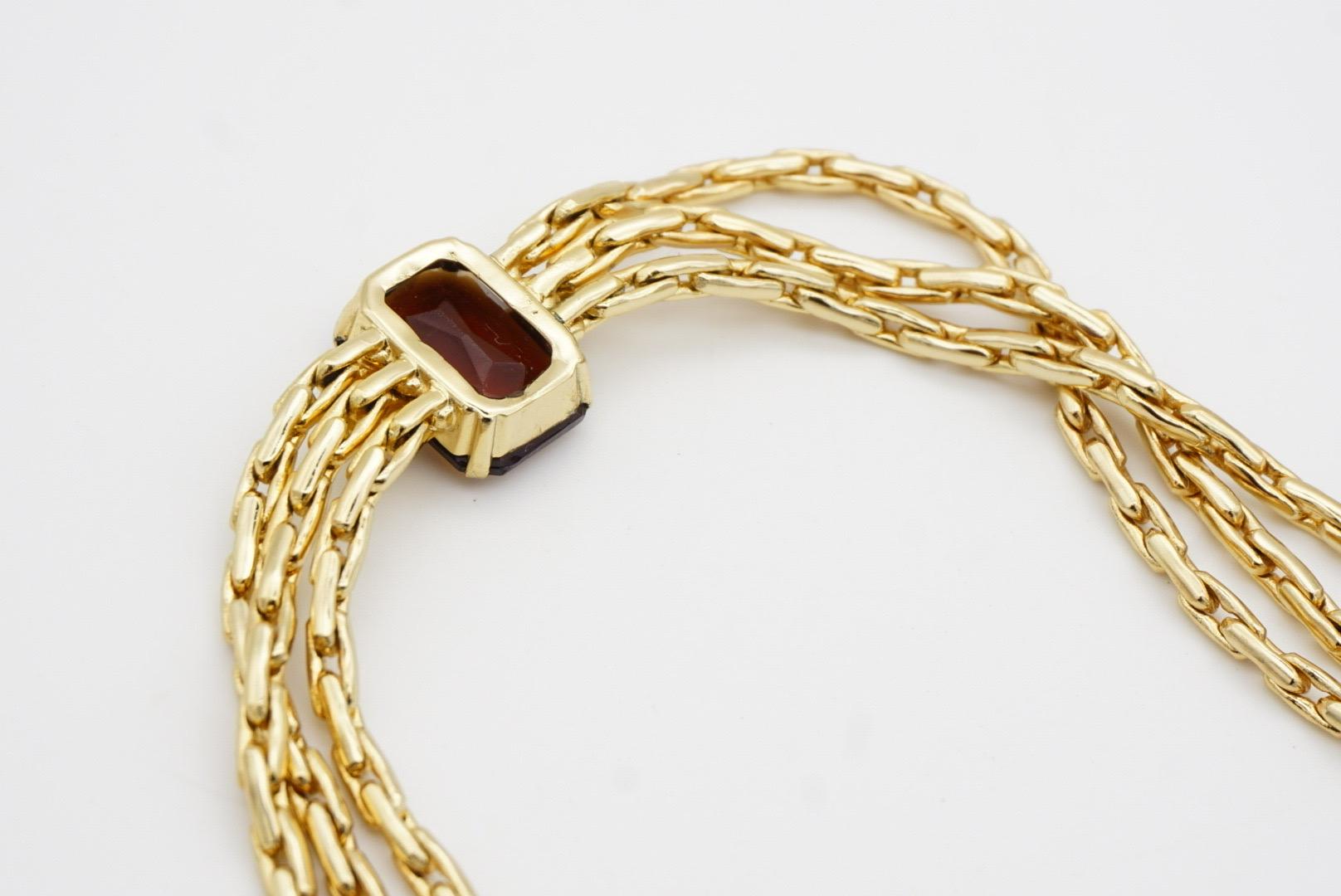 Collar Christian Dior GROSSE Trío de 3 vueltas de cristales octogonales de citrino de Madeira en venta 10