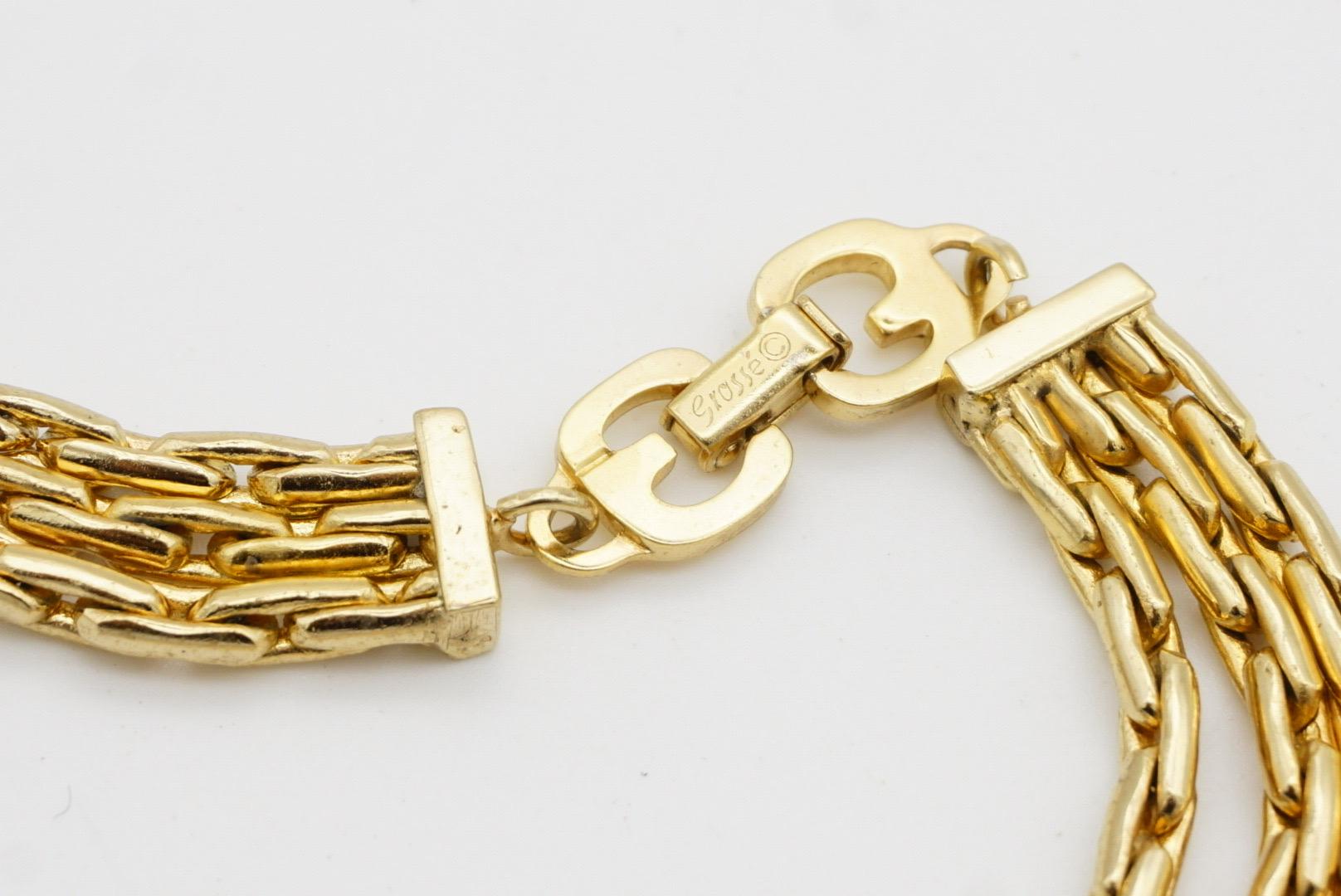 Collar Christian Dior GROSSE Trío de 3 vueltas de cristales octogonales de citrino de Madeira en venta 11