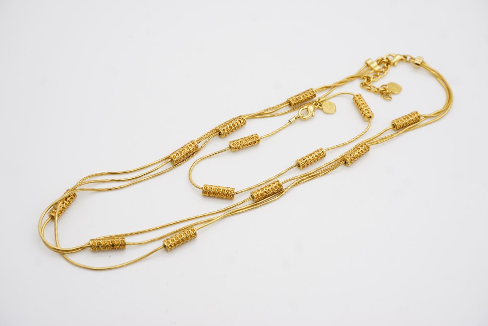 Christian Dior GROSSE Trio Layers Charms Bar Charms collier en vente 6