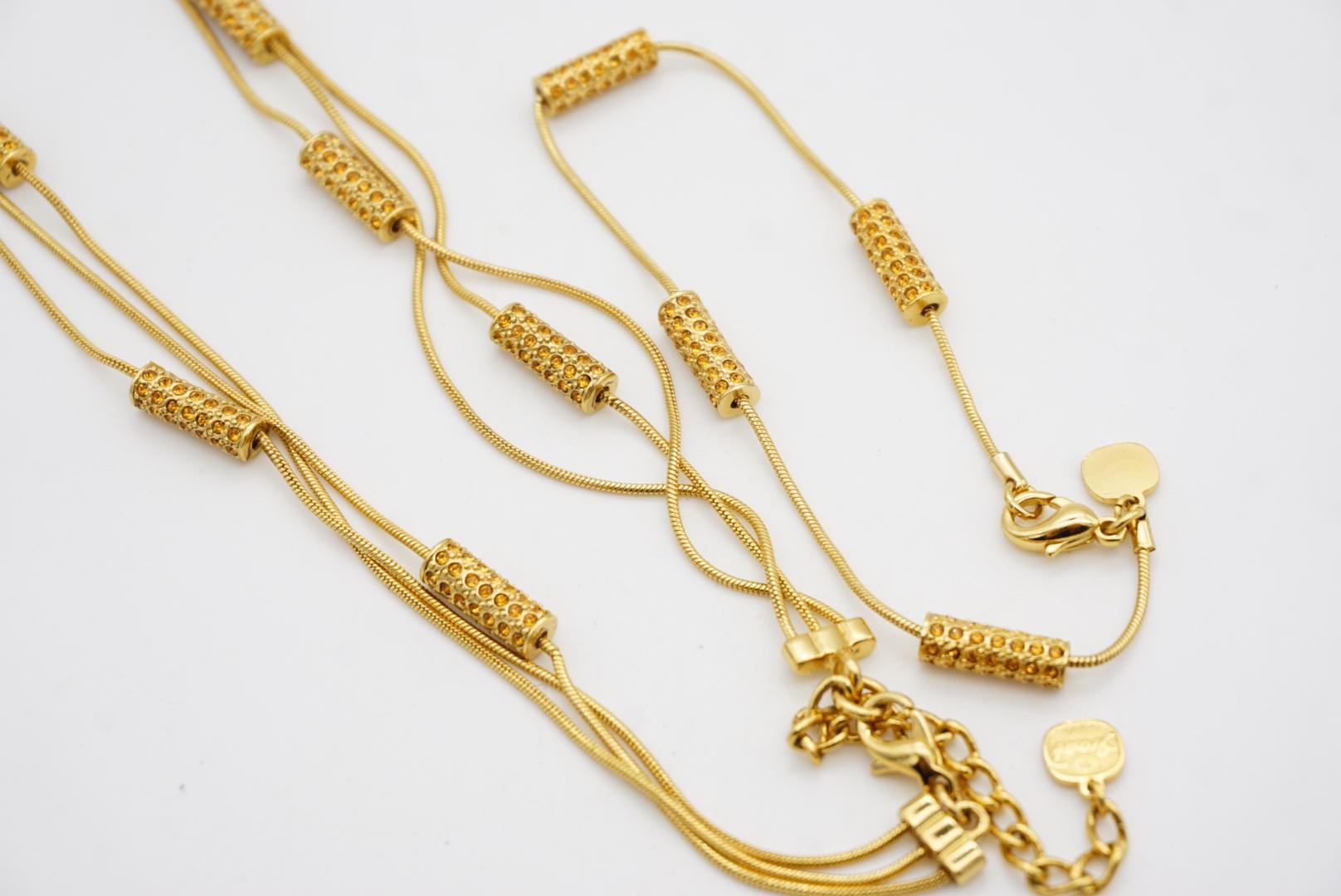 Christian Dior GROSSE Trio Layers Charms Bar Charms collier en vente 9