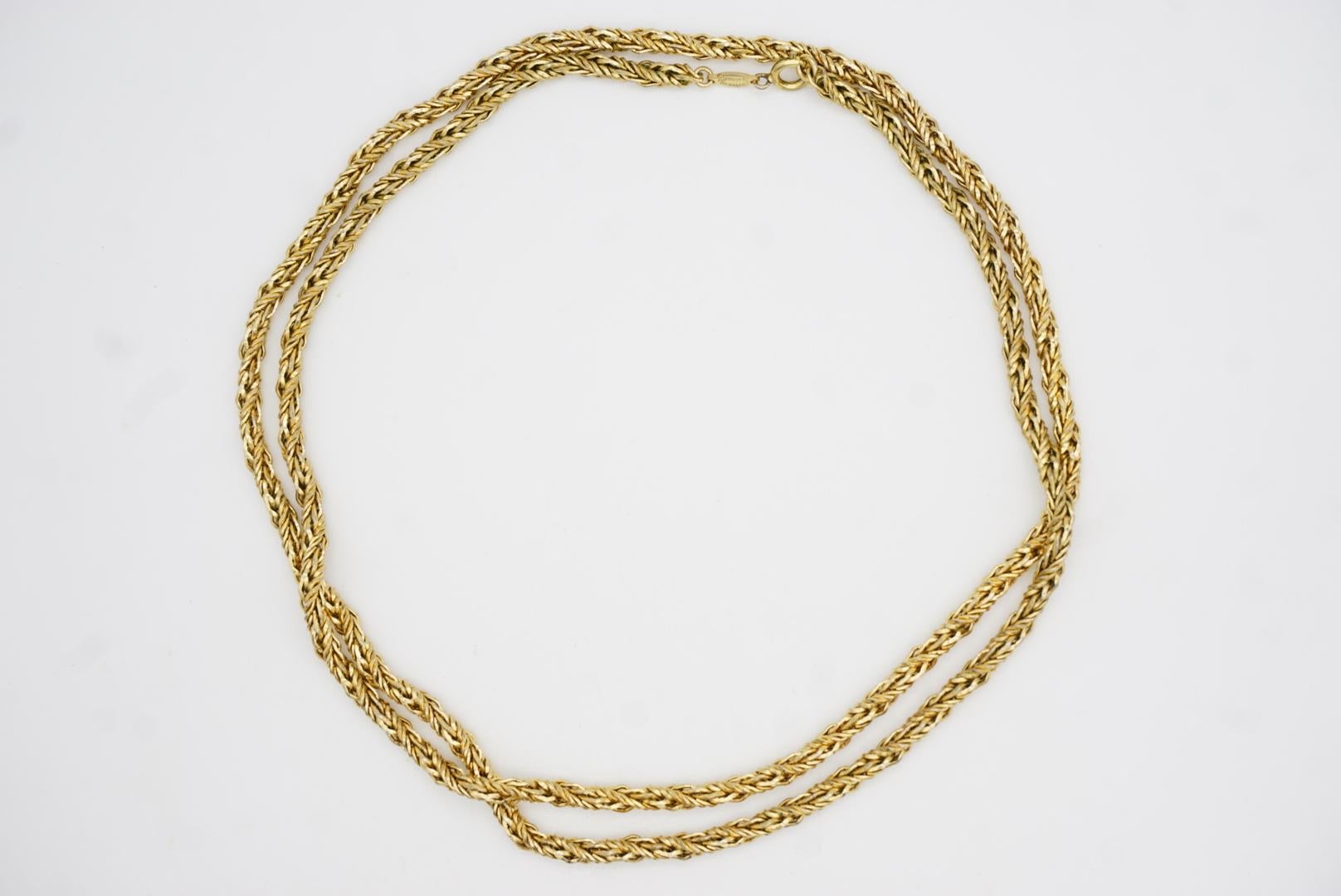 Christian Dior GROSSE Versatile Wheat Braids Spiral Rope Long Necklace Bracelet For Sale 5