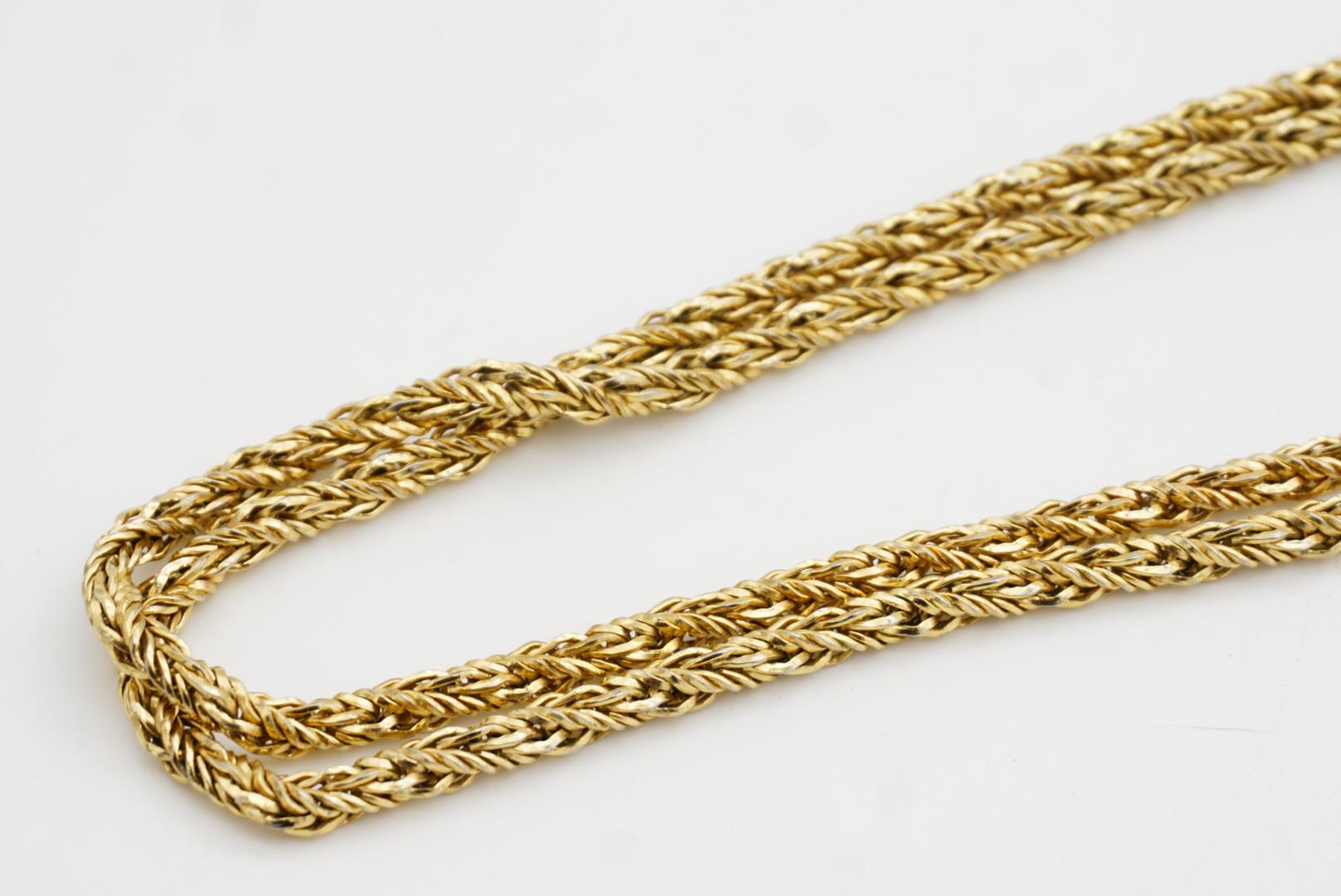 Christian Dior GROSSE Versatile Wheat Braids Spiral Rope Long Necklace Bracelet For Sale 7