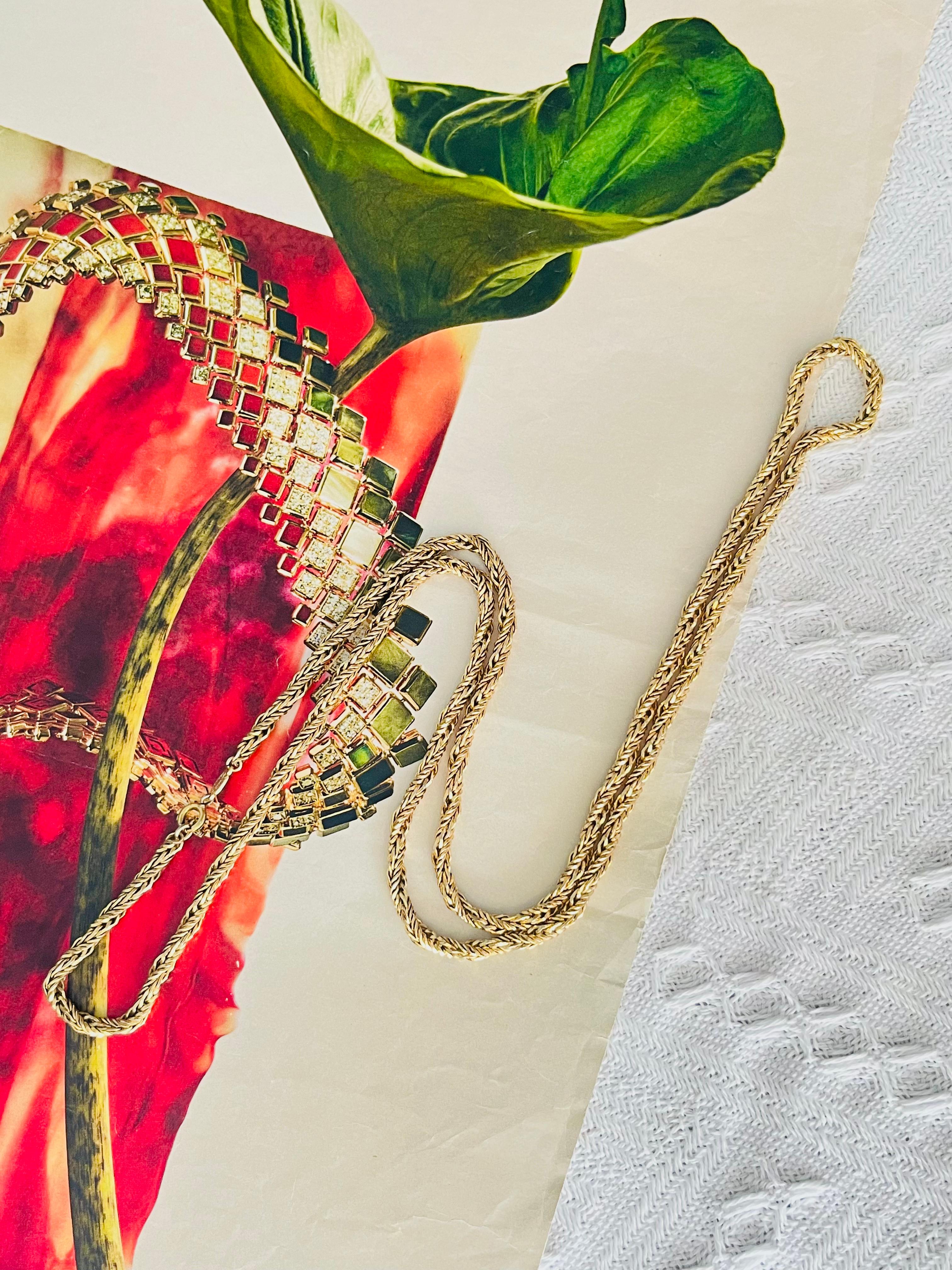 Christian Dior GROSSE Versatile Wheat Braids Spiral Rope Long Necklace Bracelet In Good Condition For Sale In Wokingham, England