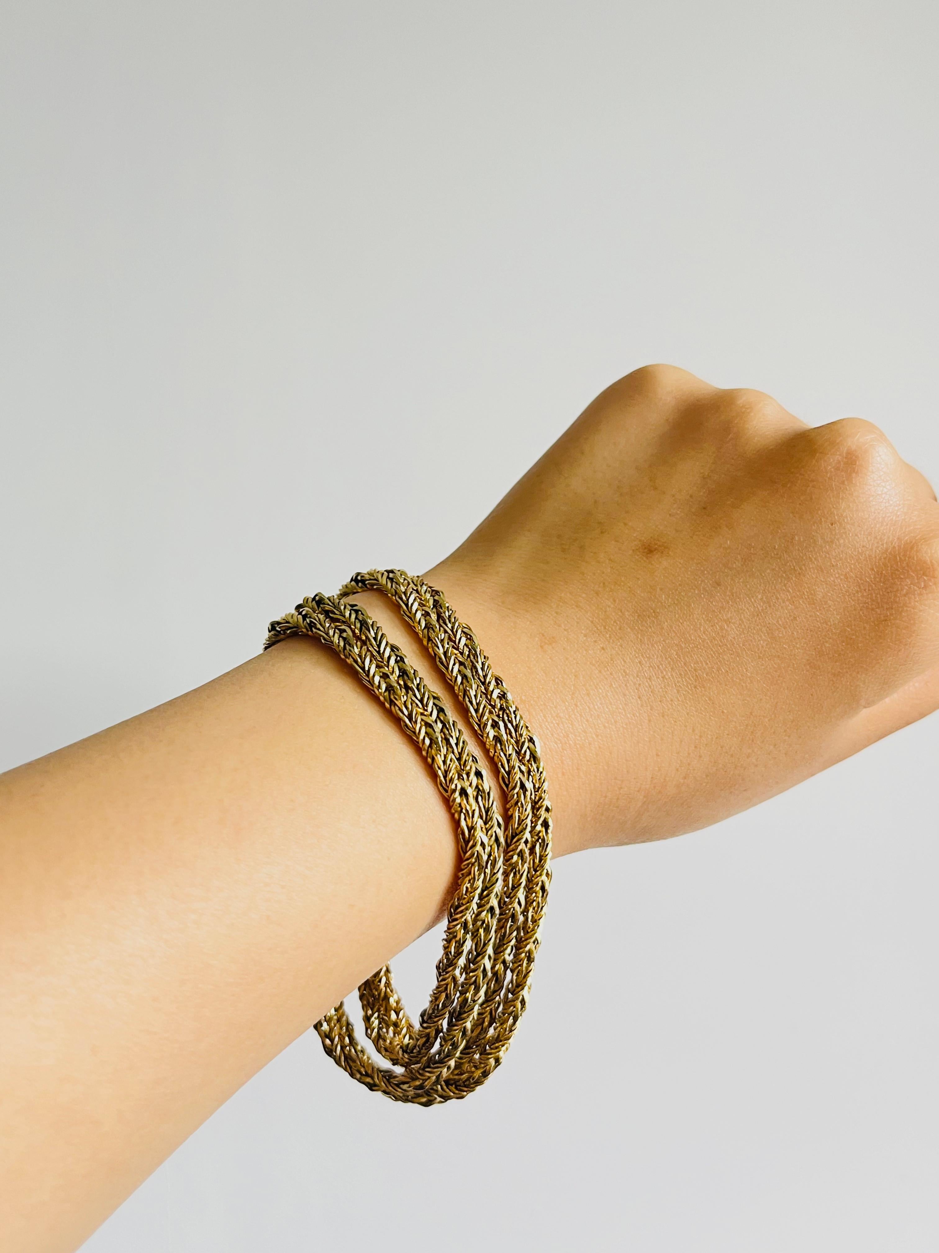 Christian Dior GROSSE Versatile Wheat Braids Spiral Rope Long Necklace Bracelet For Sale 3