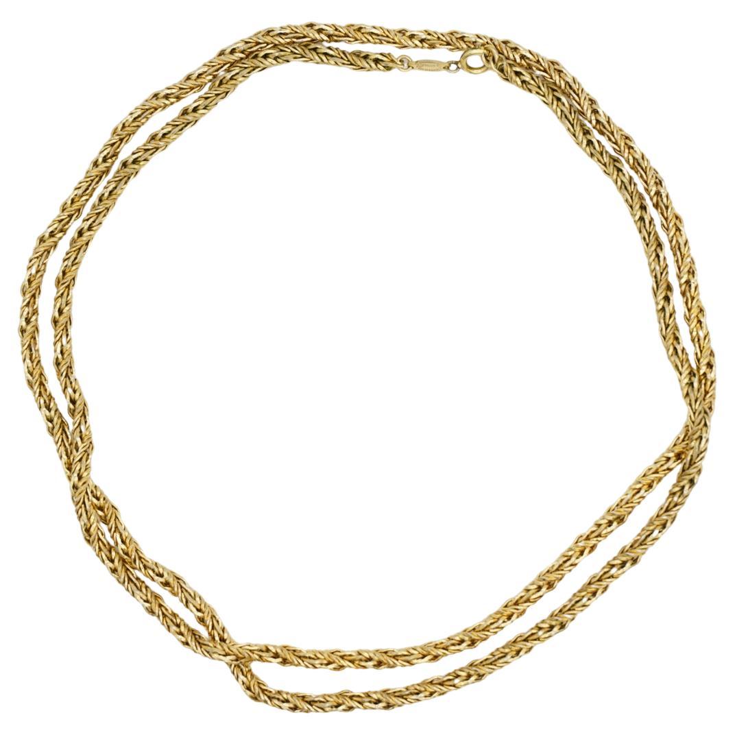 Christian Dior GROSSE Versatile Wheat Braids Spiral Rope Long Necklace Bracelet For Sale