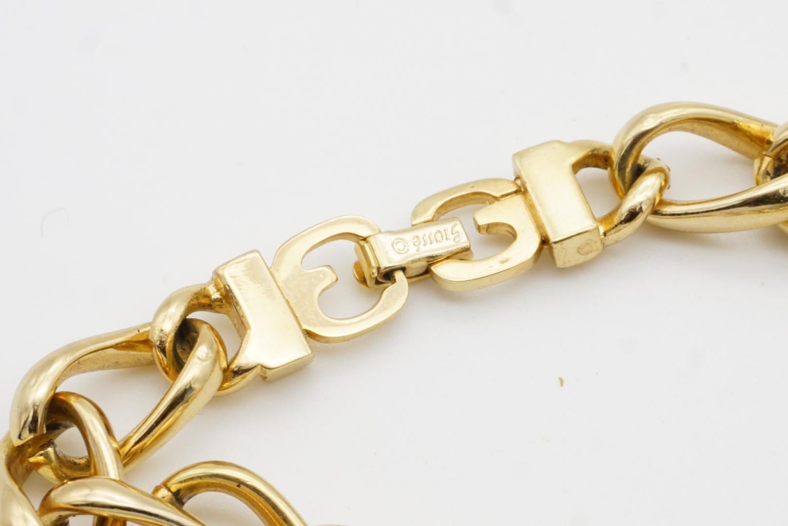 Christian Dior GROSSE Vintage 1980s Crystals Interlocked Link Pendant Necklace For Sale 10