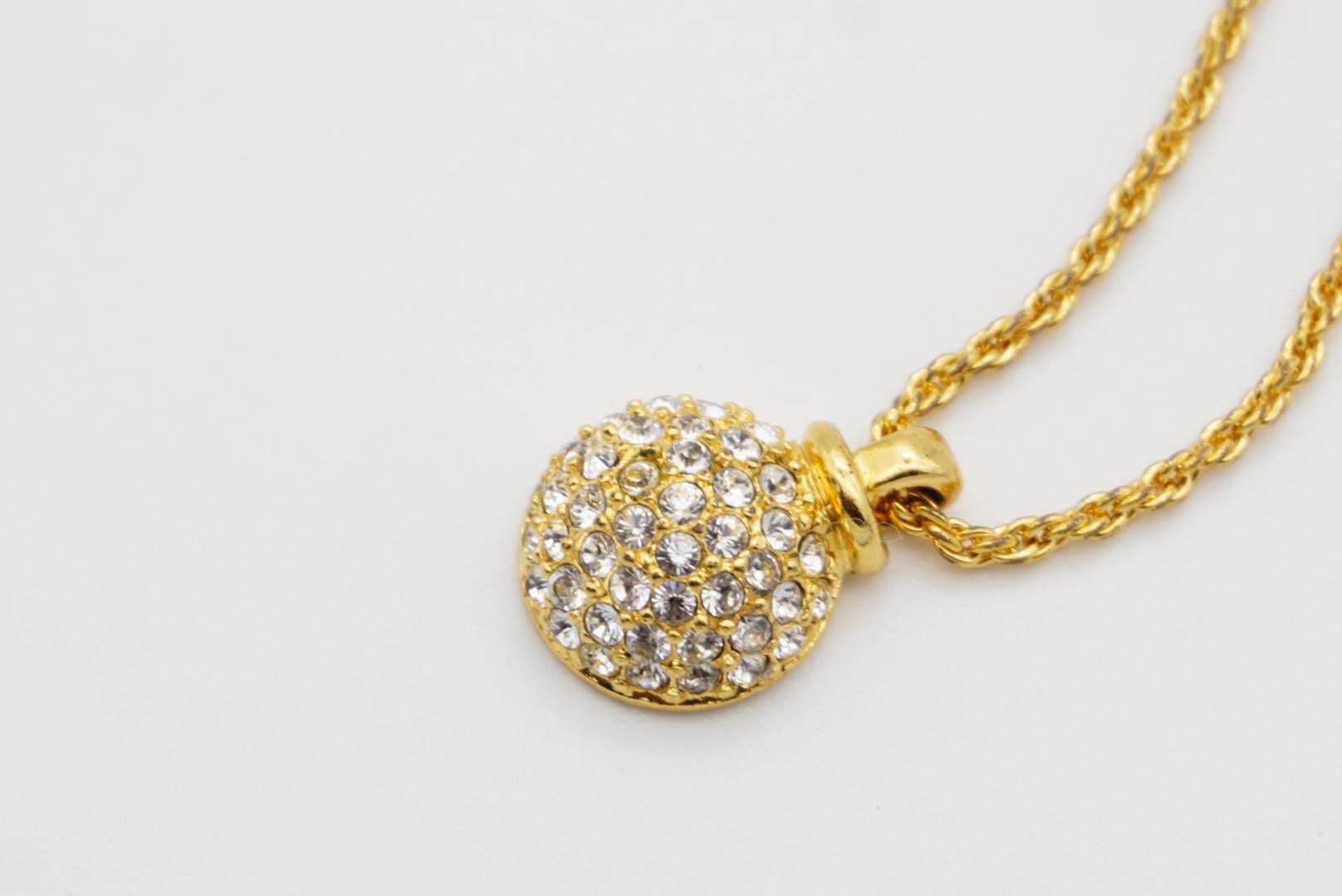Christian Dior GROSSE Vintage Ball Semi Circle Dome Crystals Pendant Necklace For Sale 4