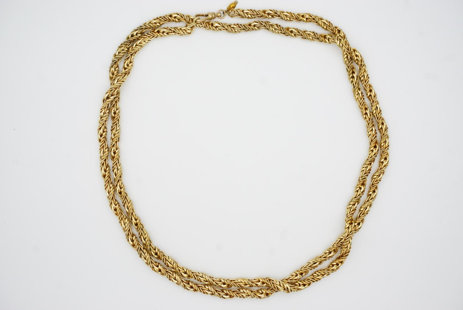 Christian Dior GROSSE Vintage Collar Versátil de Cuerda Trenzada y Cadena Larga en venta 6