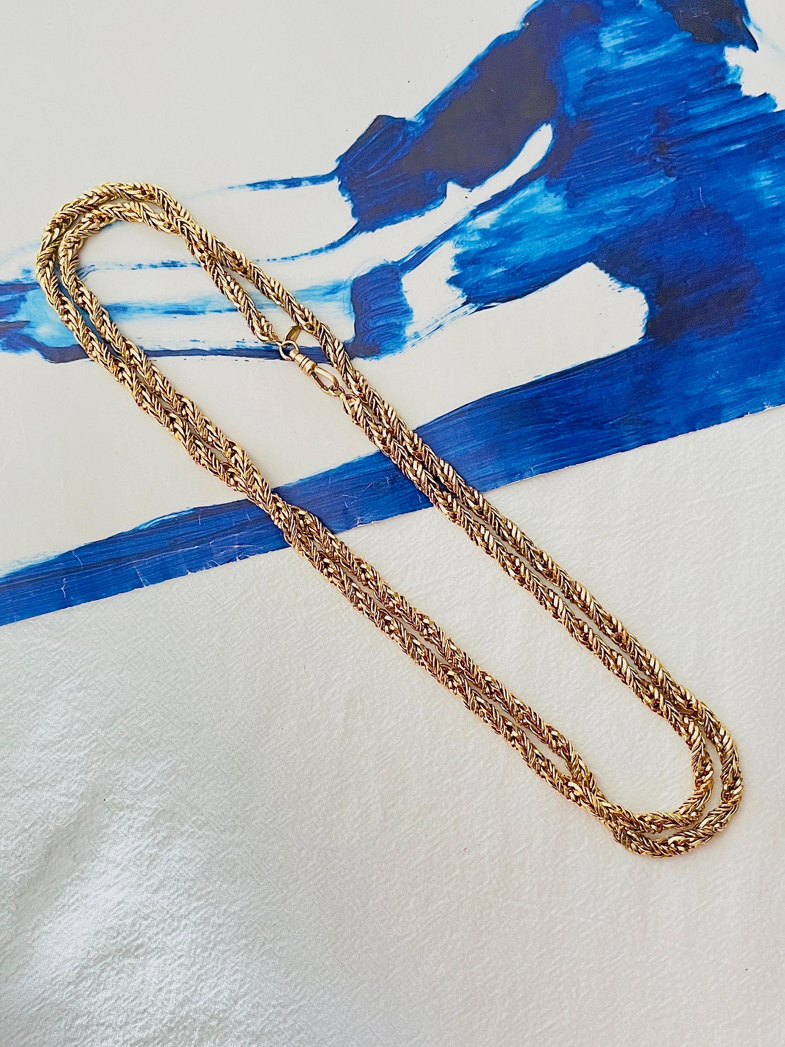Christian Dior GROSSE Vintage Collar Versátil de Cuerda Trenzada y Cadena Larga en Bueno estado para la venta en Wokingham, England