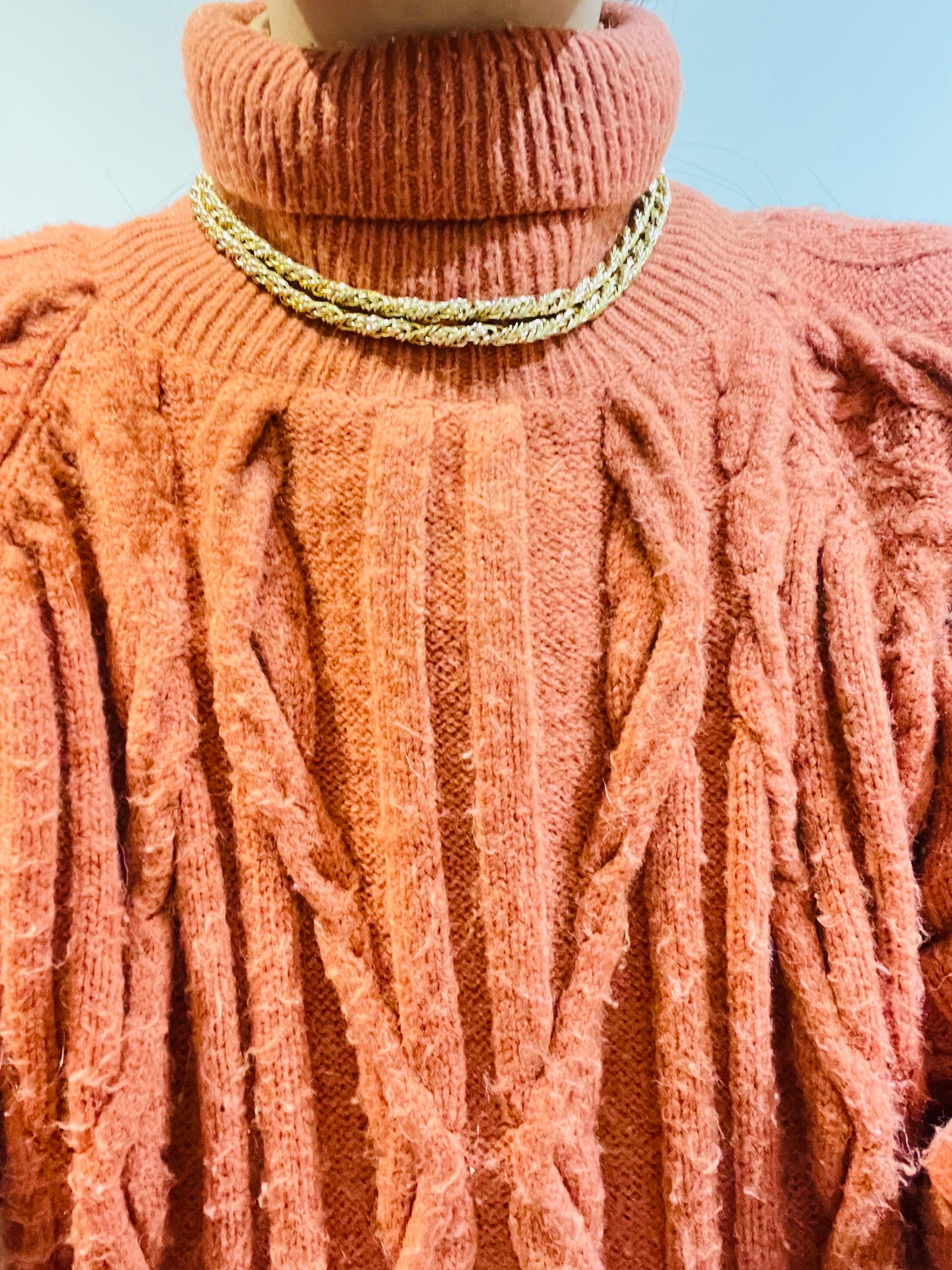 Christian Dior GROSSE Vintage Collar Versátil de Cuerda Trenzada y Cadena Larga en venta 2