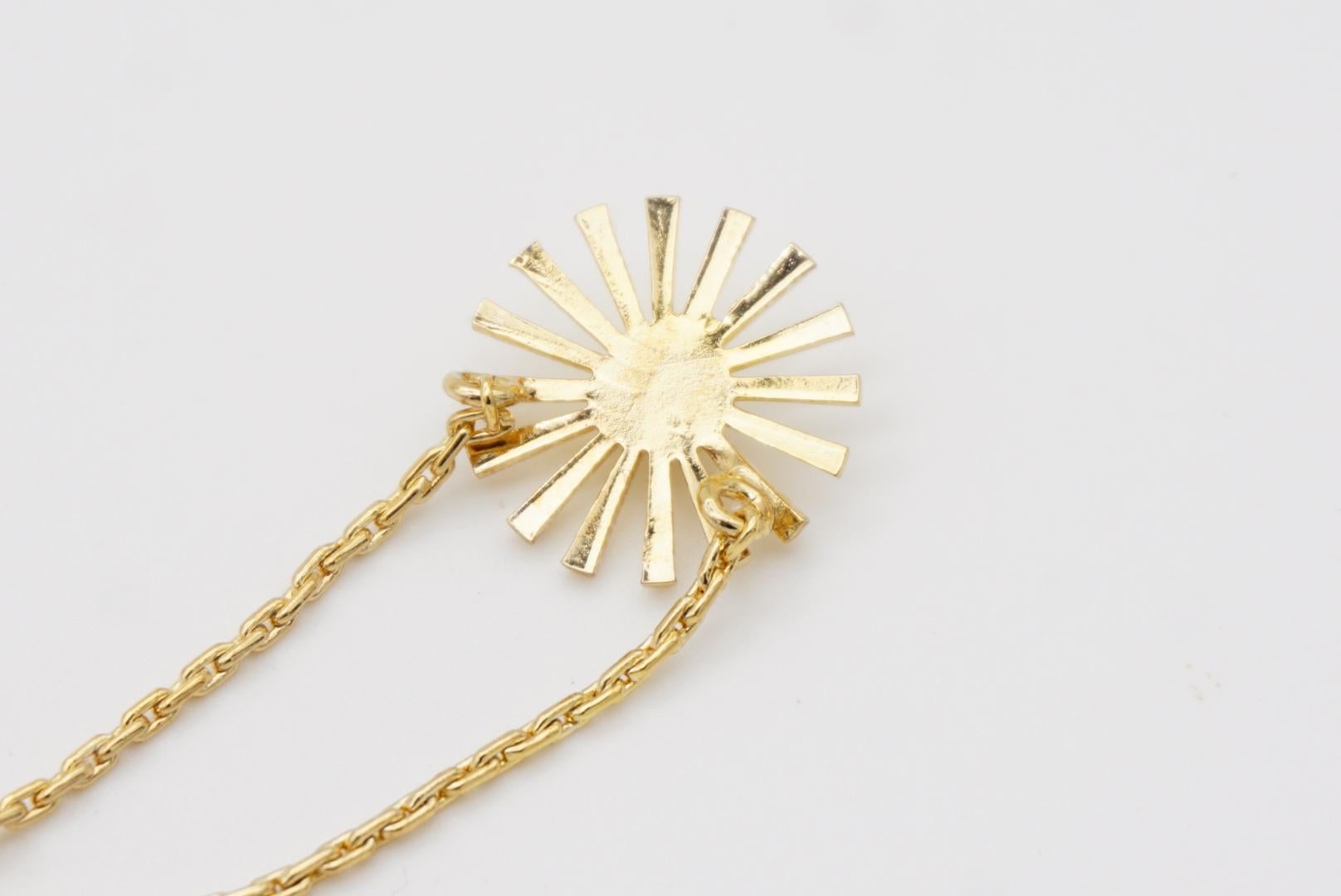 Christian Dior GROSSE Vintage Crystals Radiant Sun Star Burst Flower Necklace 3