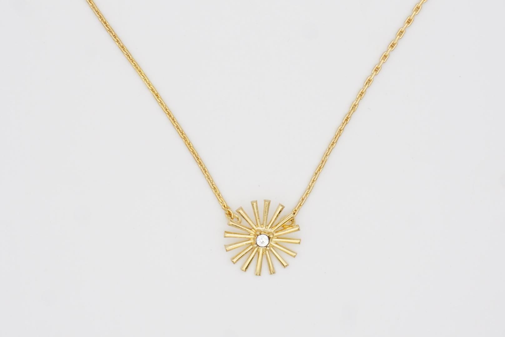 Christian Dior GROSSE Vintage Crystals Radiant Sun Star Burst Flower Necklace 1
