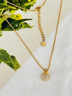 Christian Dior GROSSE Vintage Gold Rare Bottle Crystals Round Domed Necklace