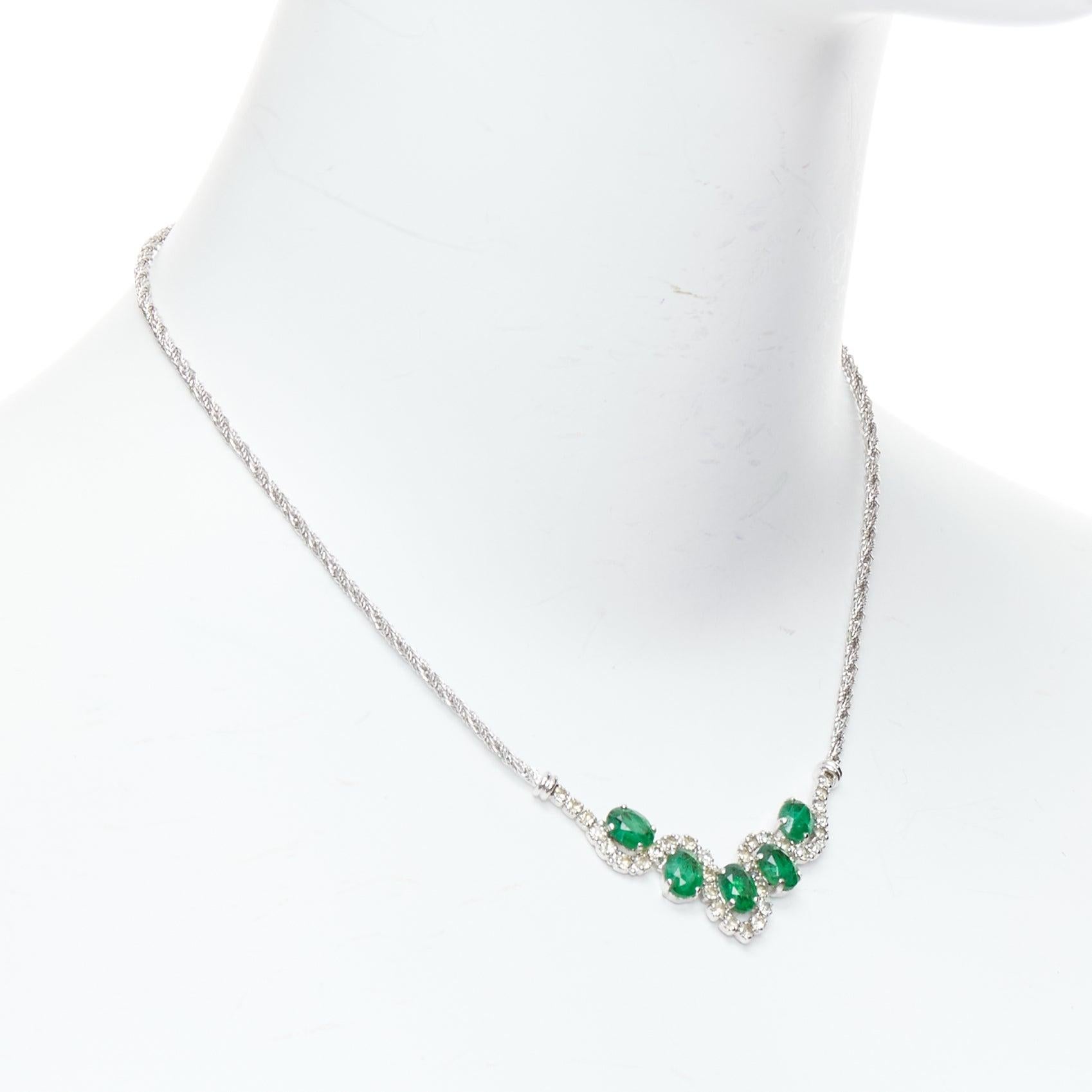 CHRISTIAN DIOR GROSSE Collana vintage in cristallo a grappolo verde In condizioni buone in vendita a Hong Kong, NT
