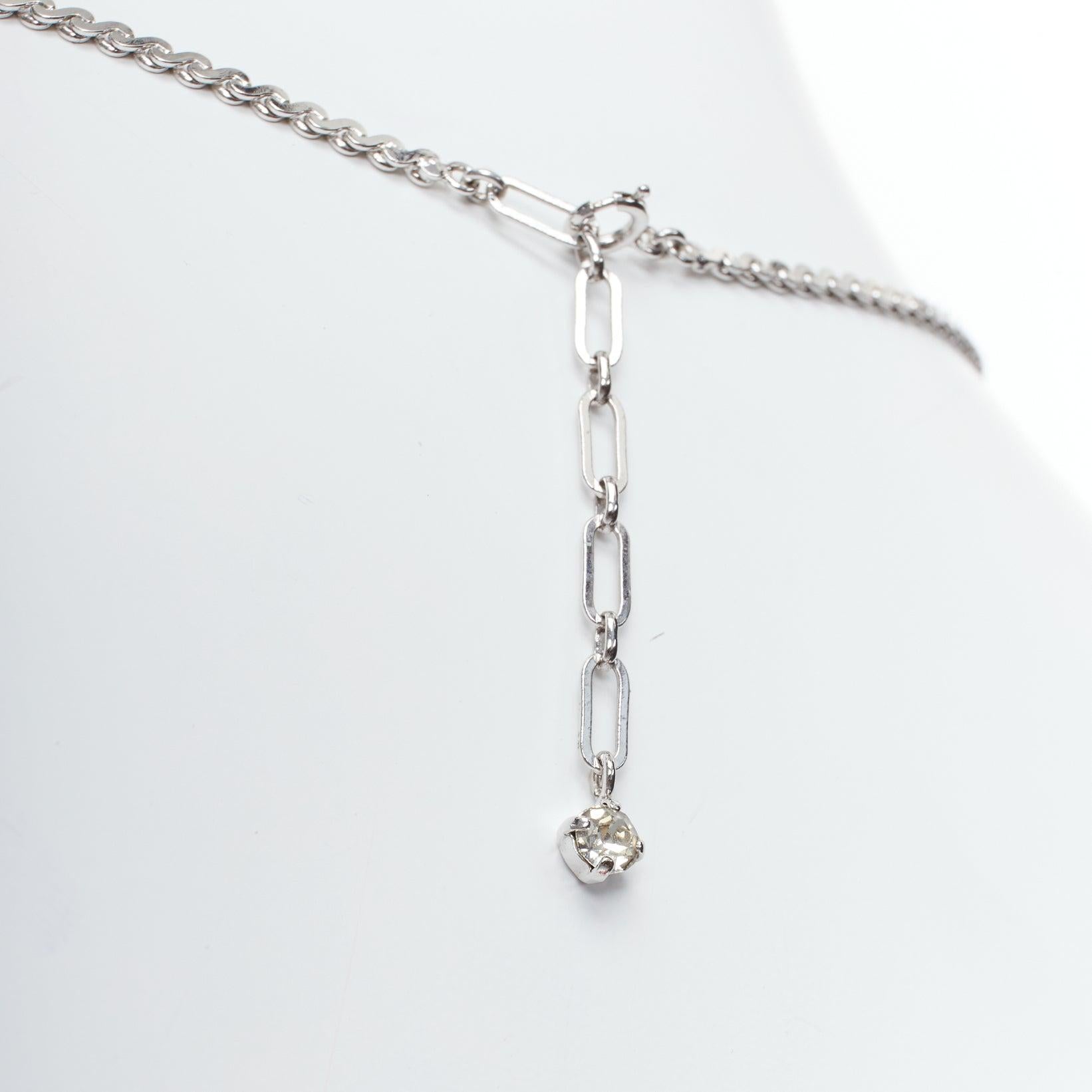 CHRISTIAN DIOR GROSSE Vintage green crystal single pendant necklace 3