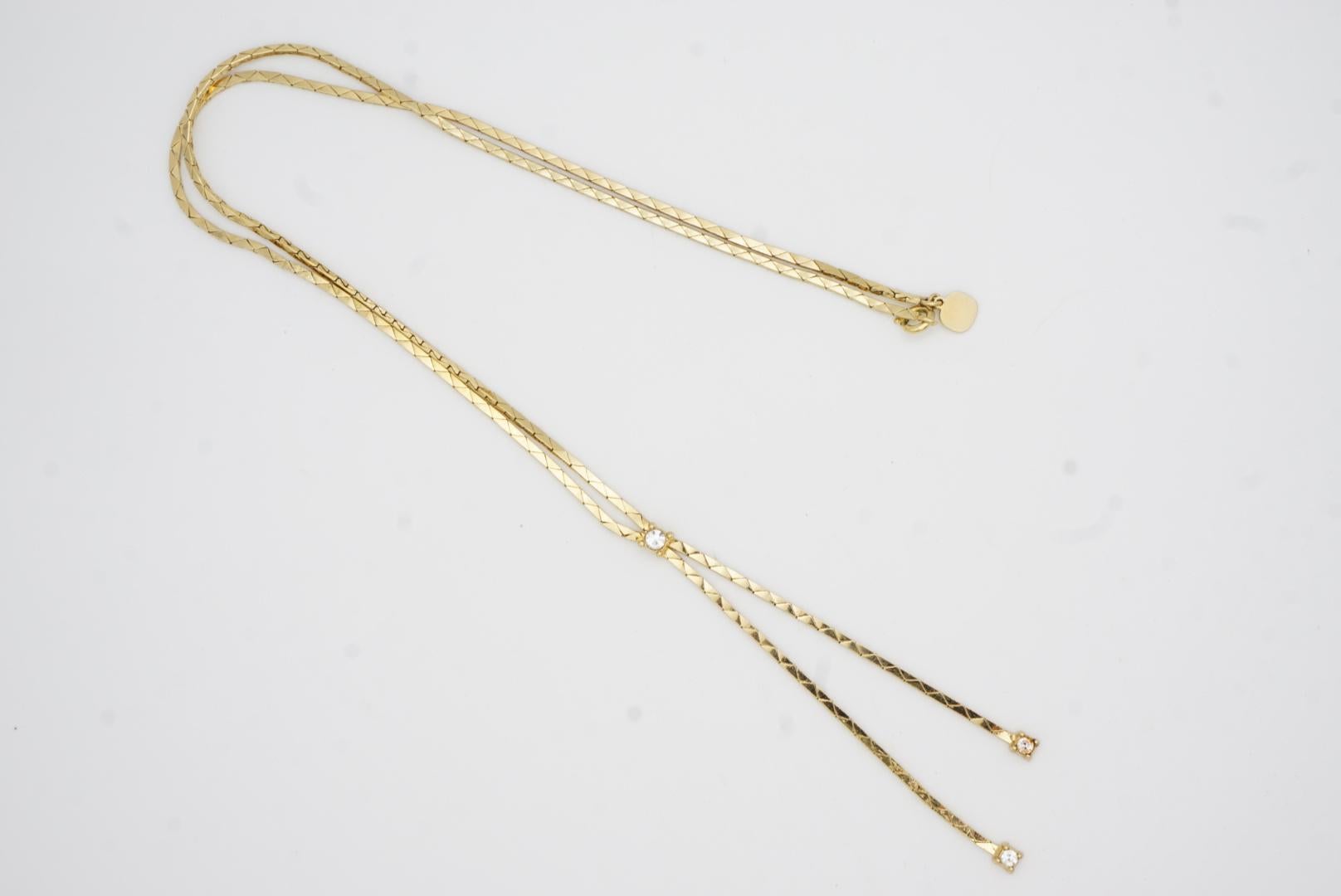 Christian Dior GROSSE Vintage Long Chain Butterfly Crystal Y Tassel Necklace For Sale 5